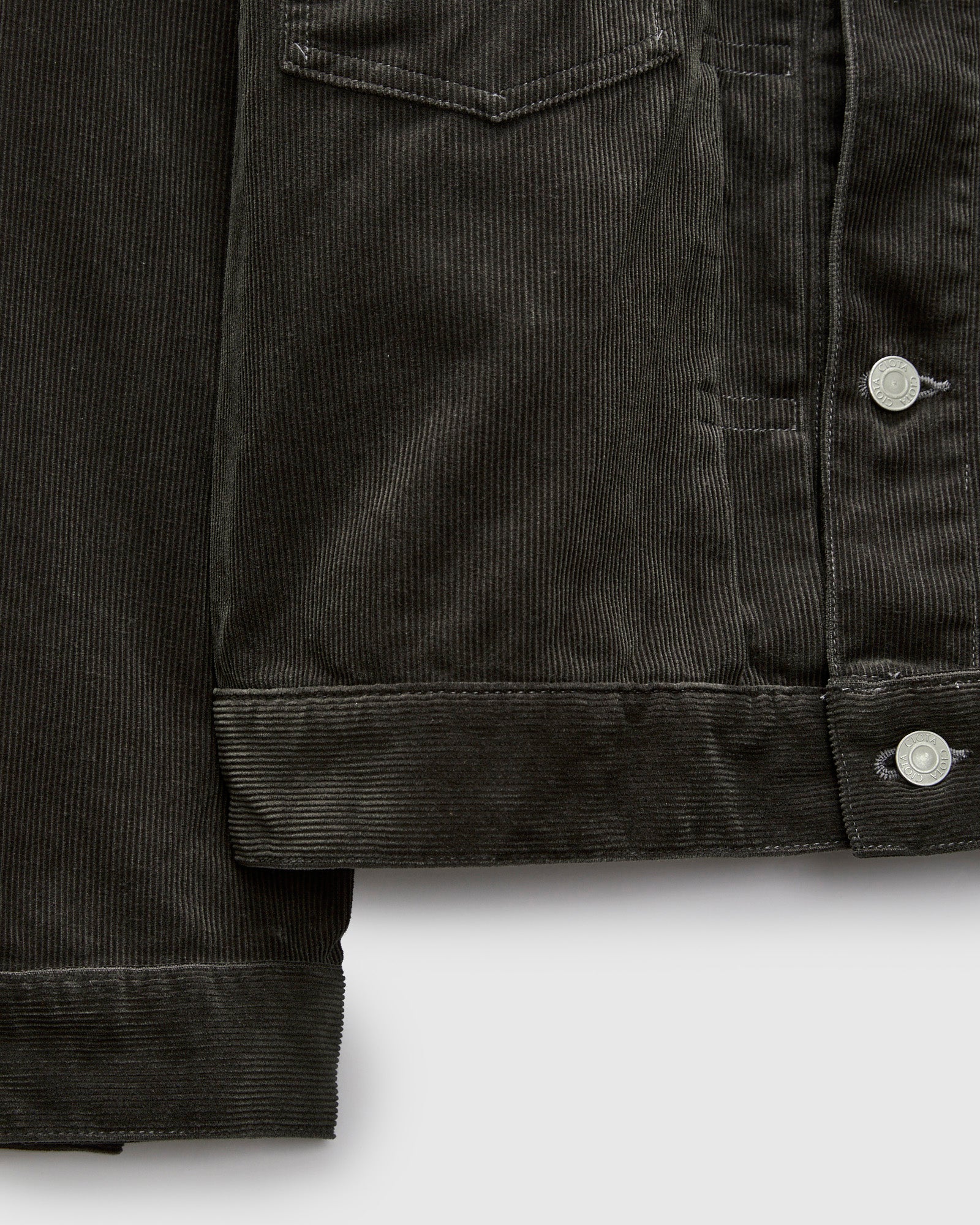 Double Pocket Corduroy Jacket in Charcoal Grey - Image 7