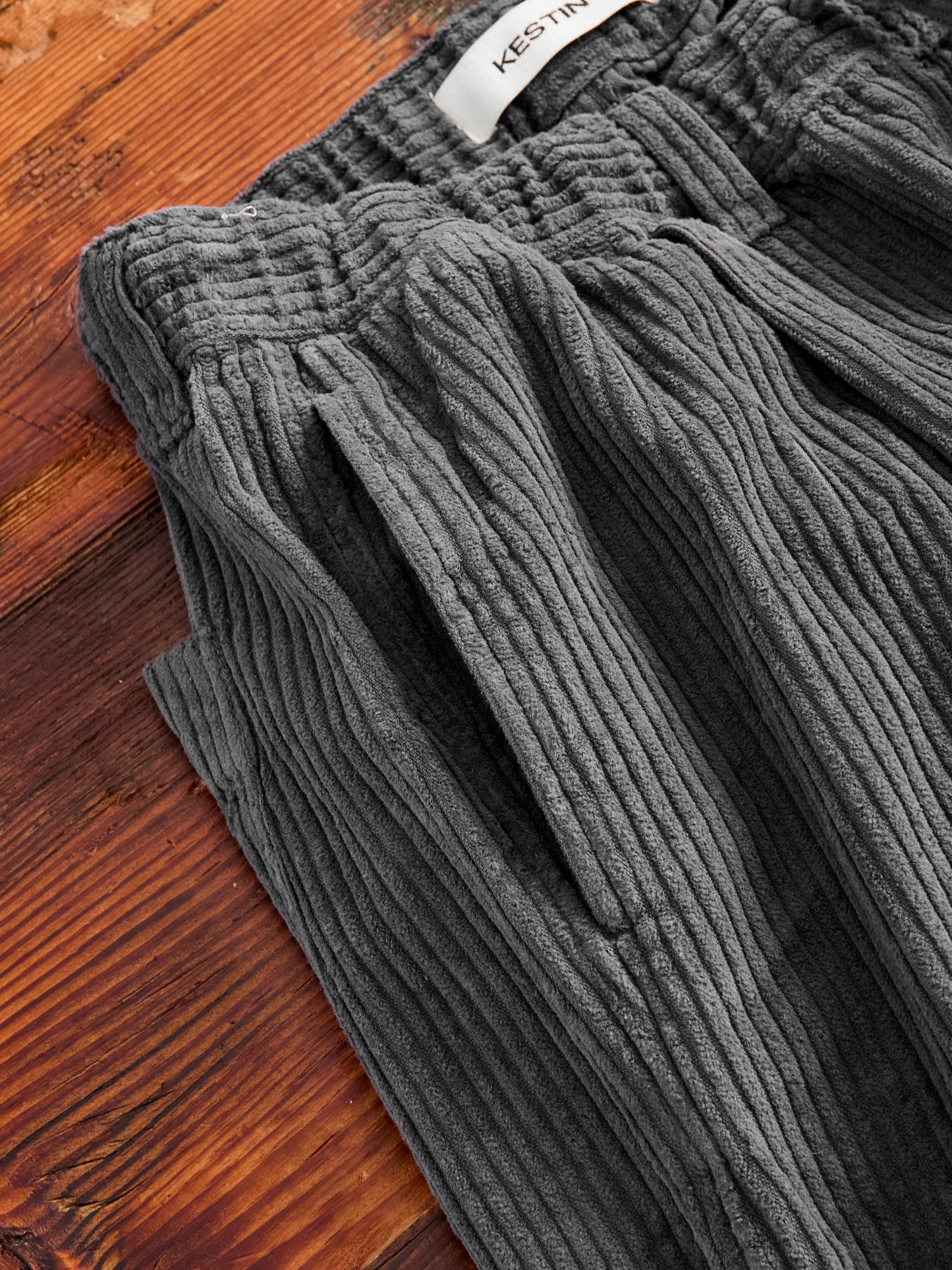 Doune Corduroy Pants in Charcoal Jumbo Cord - Image 7