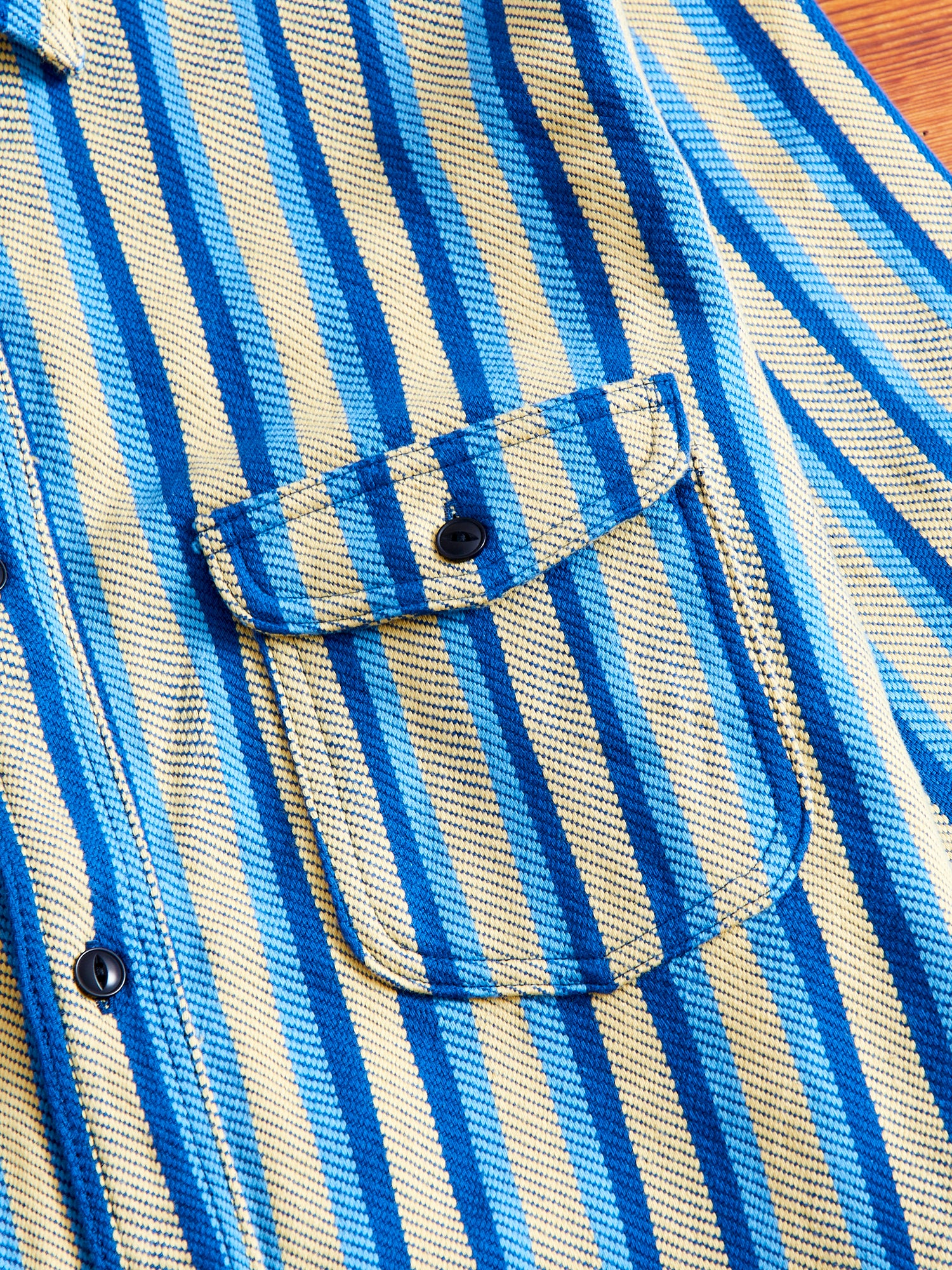 "Drunk Stripe" Flannel Shirt in Yellow - Image 4