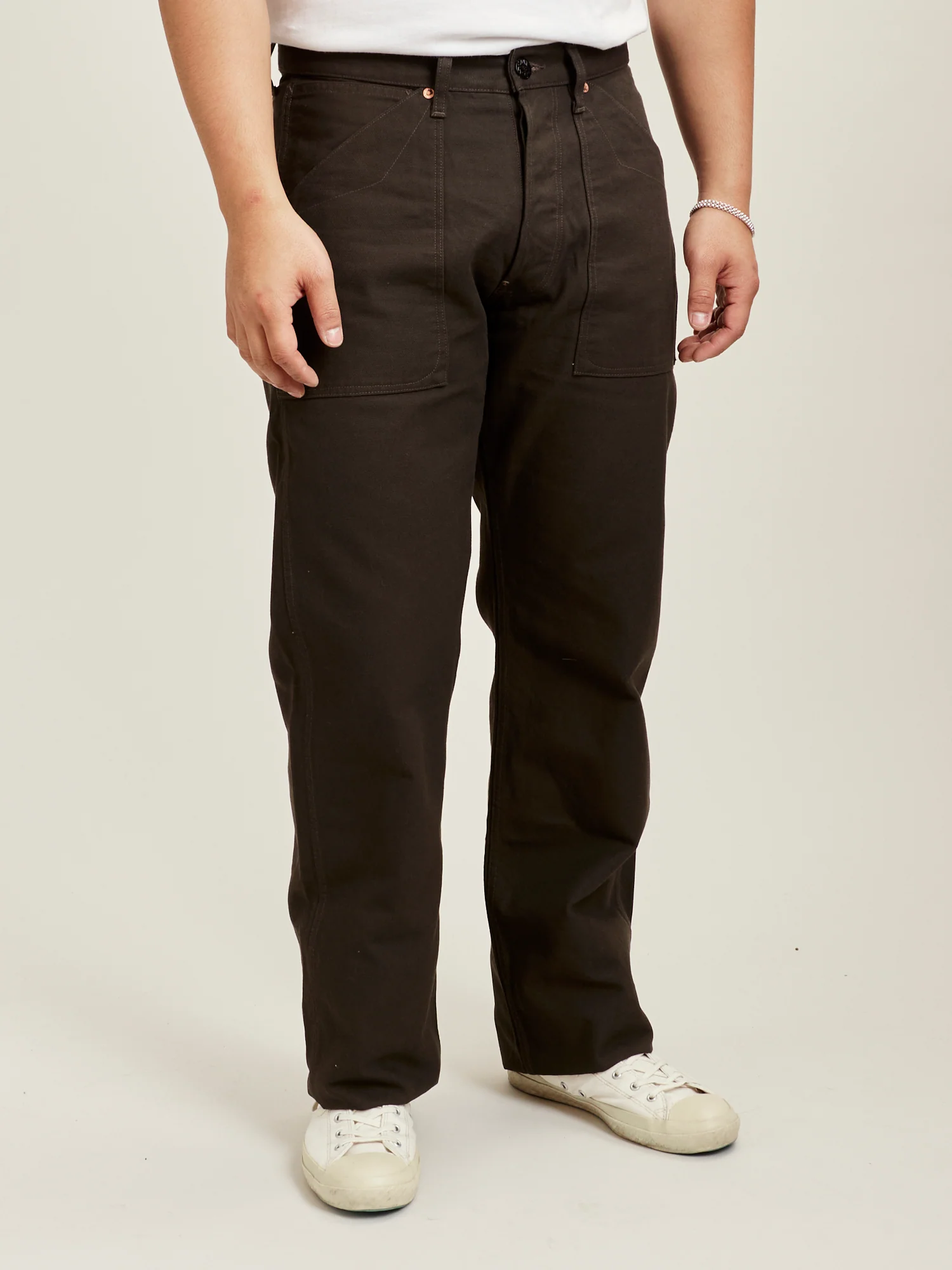 Duck Canvas Work Pants in Charcoal Grey - Image 2