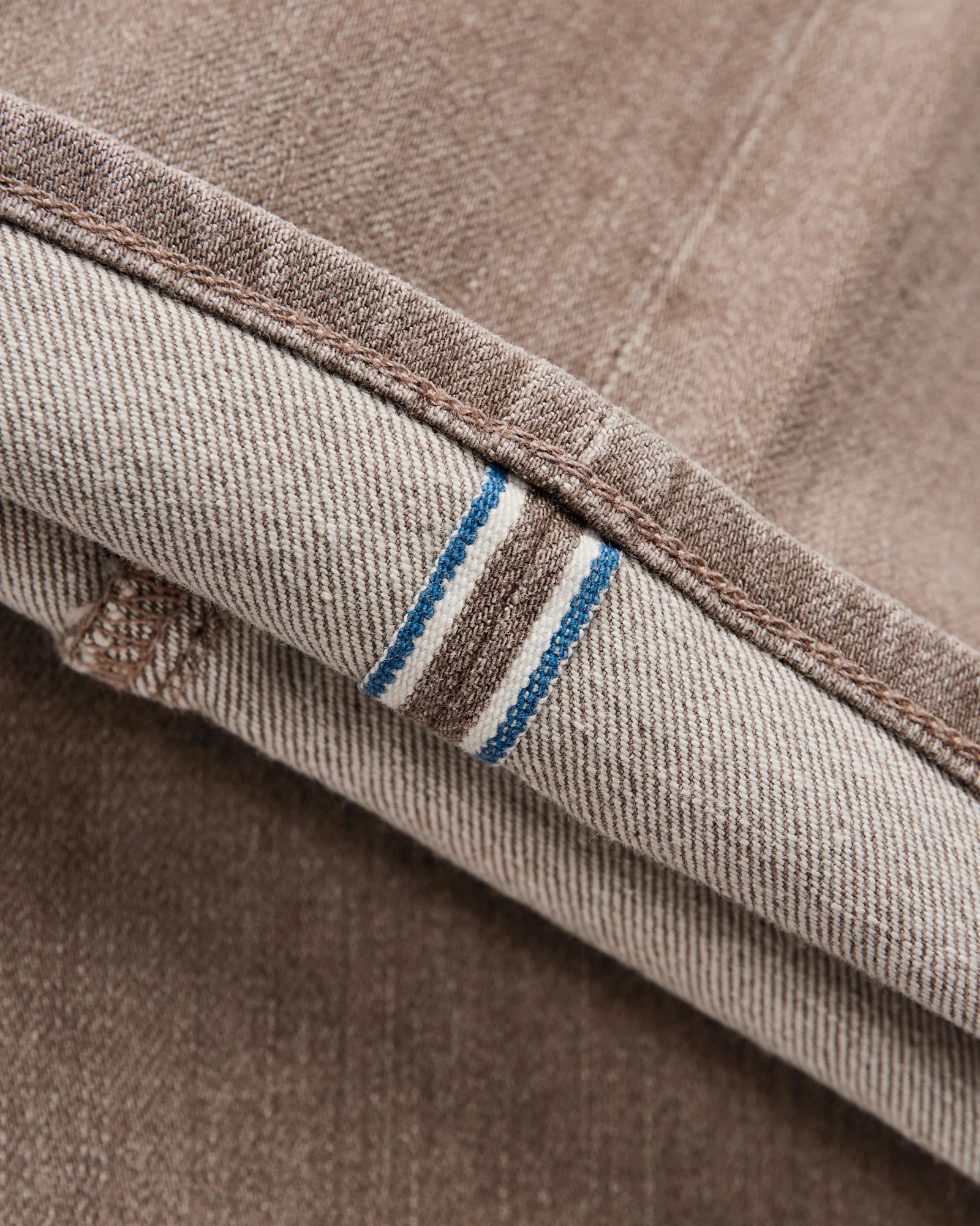 "Dusty Brown" 10.5oz Washed Stretch Selvedge Denim - Hammer Straight - Image 10