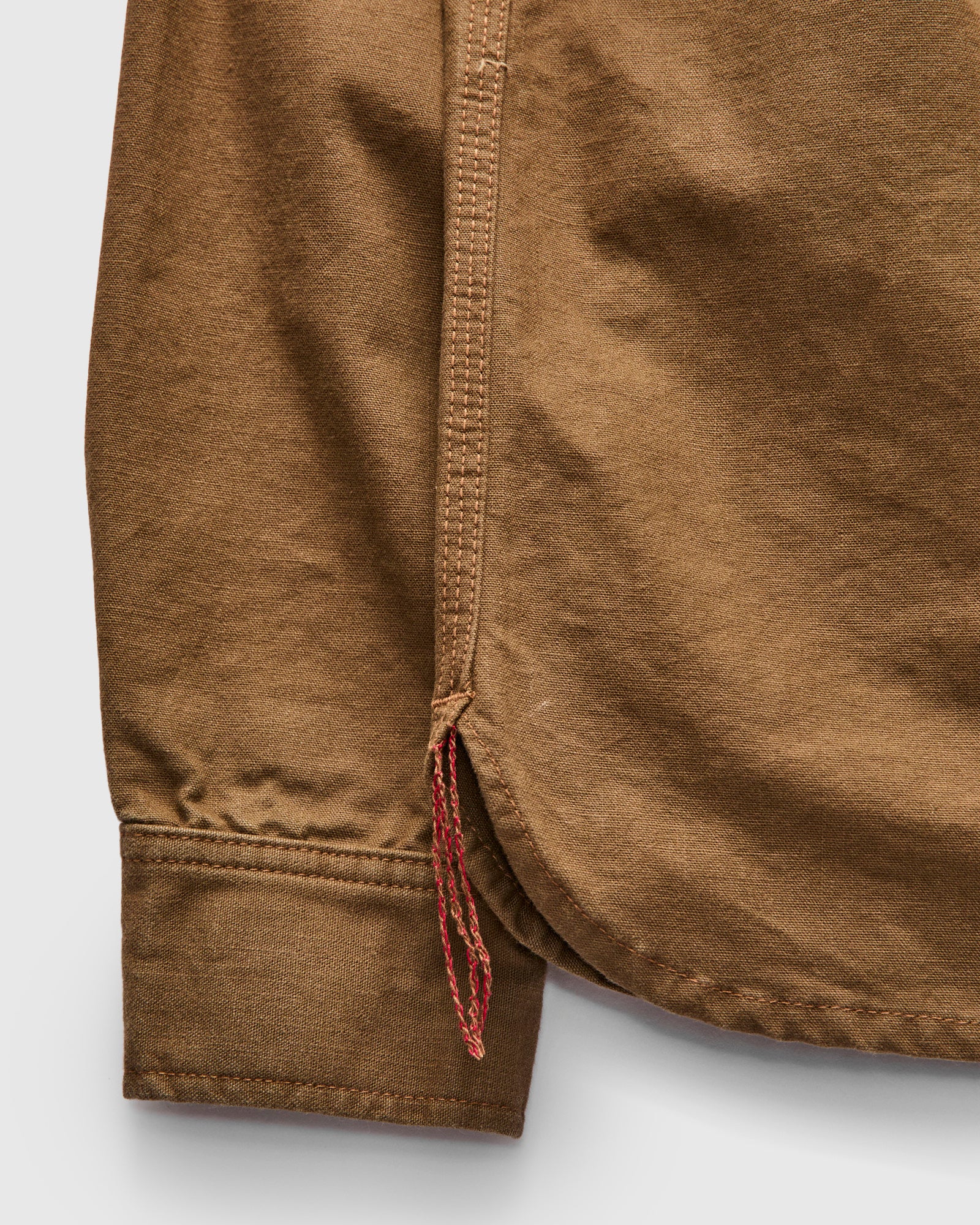 Dyed Canvas Work Shirt in Golden Brown - Image 5