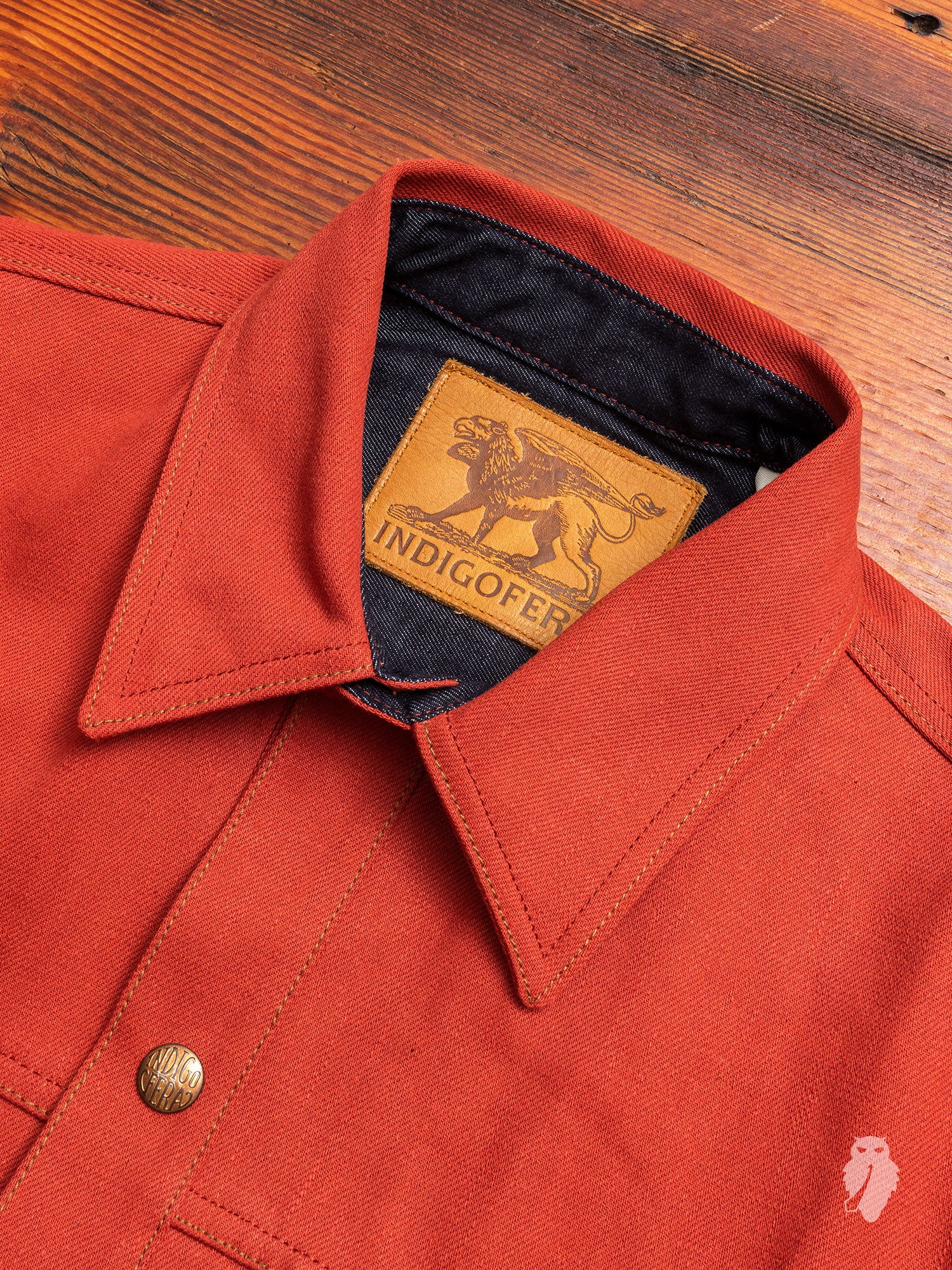 Eagle Rising Jacket in 13oz Brick Red Selvedge Denim - Image 3