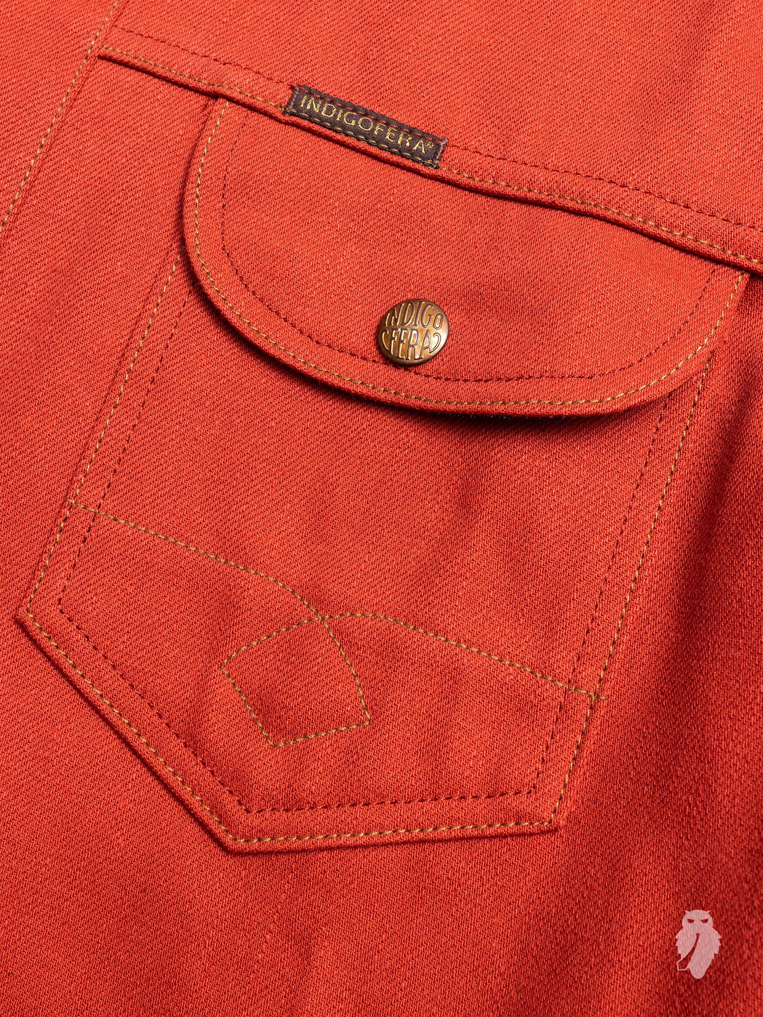 Eagle Rising Jacket in 13oz Brick Red Selvedge Denim - Image 5