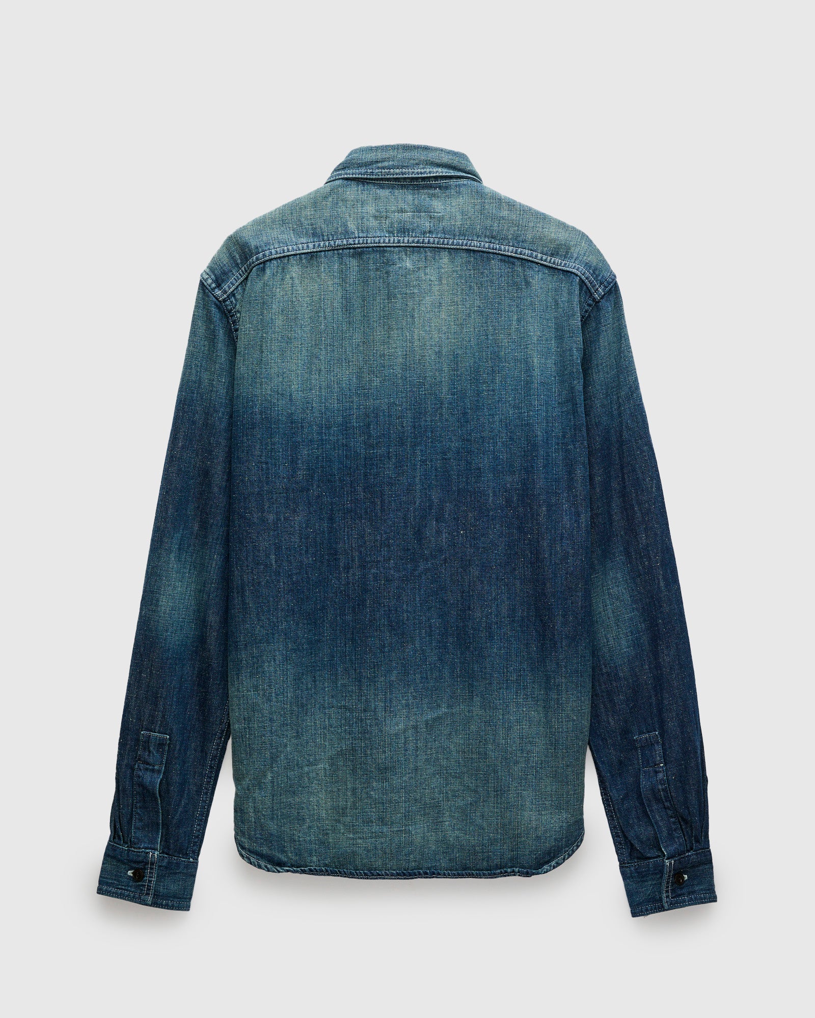 Earl Selvedge Denim Shirt in Dark Washed Indigo - Image 2
