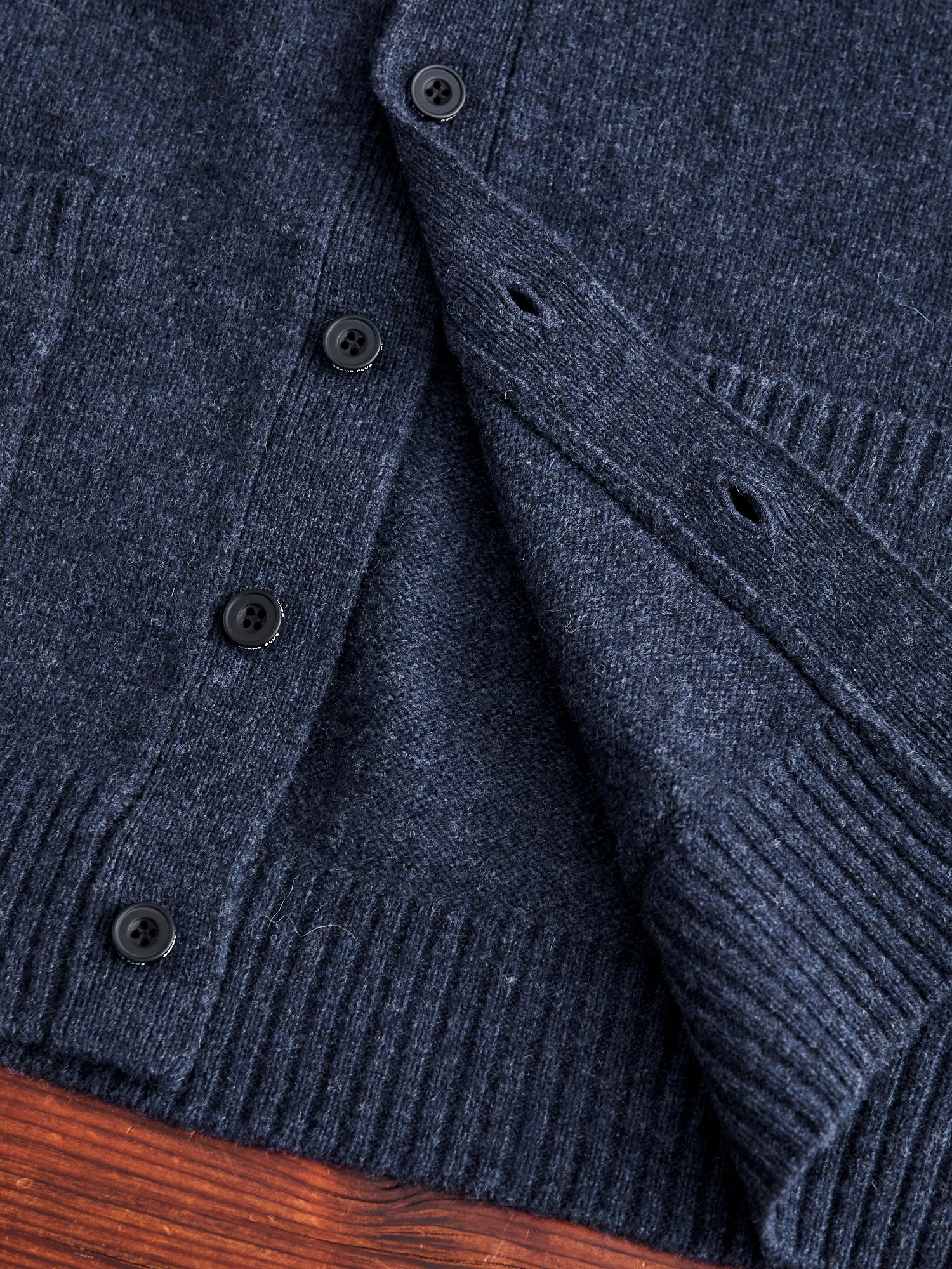 Elbow Patch 7G Cardigan in Navy - Image 7