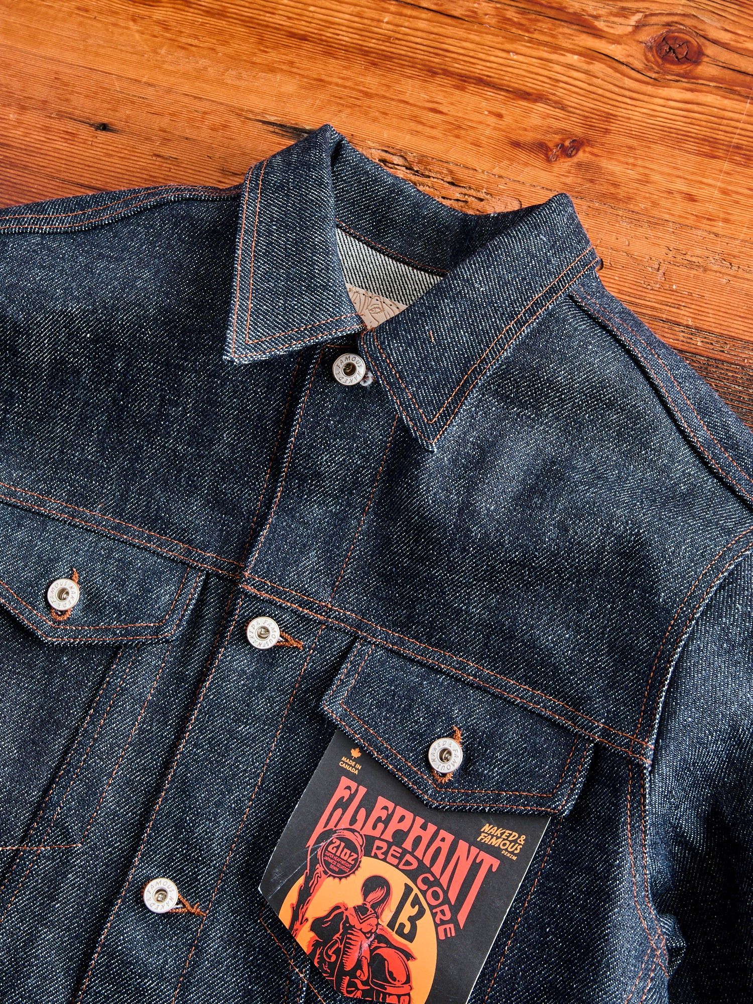 "Elephant 13 - Red Core" 21oz Selvedge Denim Jacket - Image 5