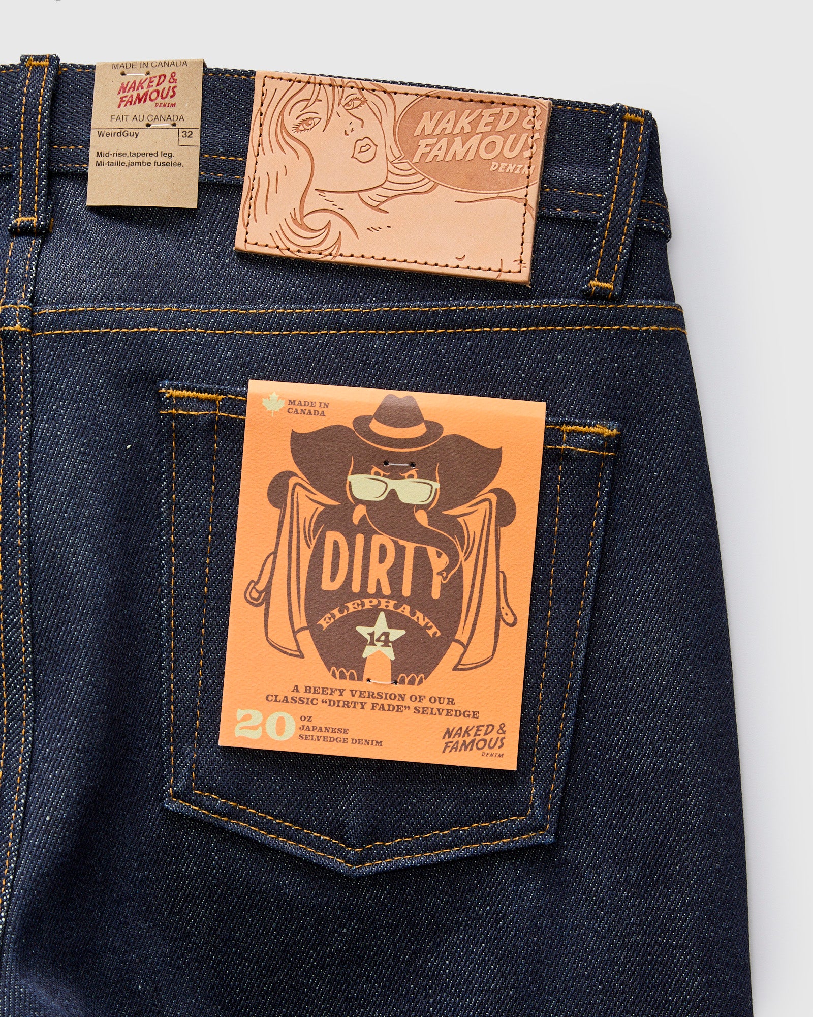 "Elephant 14 Dirty Elephant" 20oz Selvedge Denim - Weird Guy Fit - Image 4