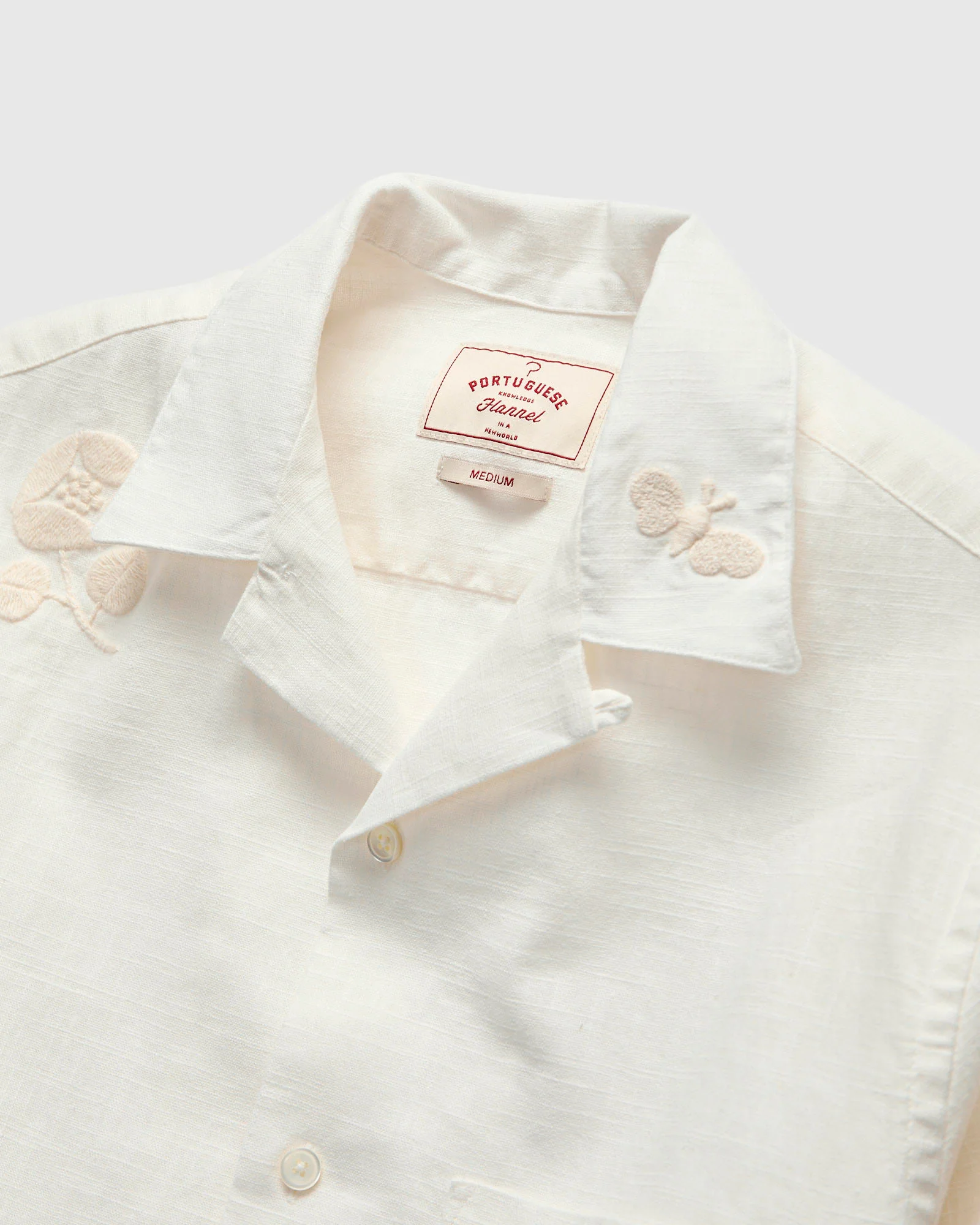 Embroidery Nature Ramie Shirt in Ecru - Image 4