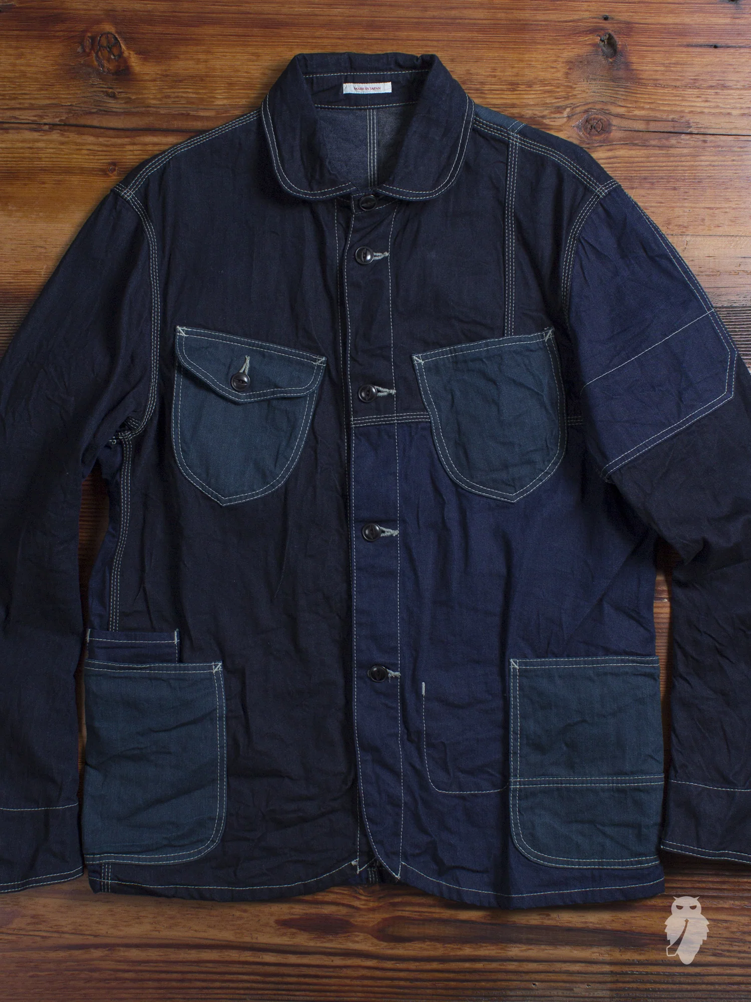 Patchwork Coverall Jacket in Indigo