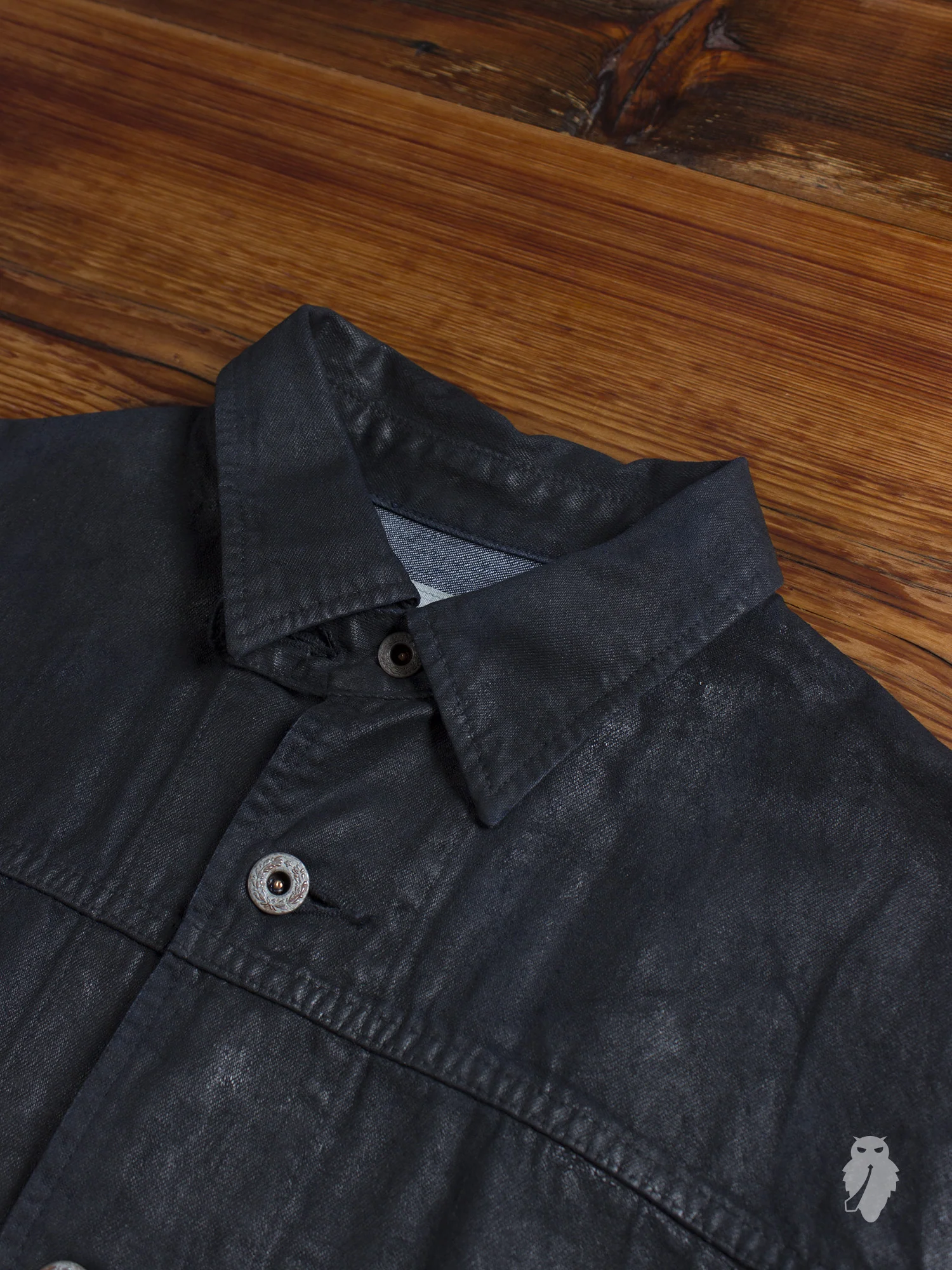 Resin Coated Car Coat in Black - Image 2