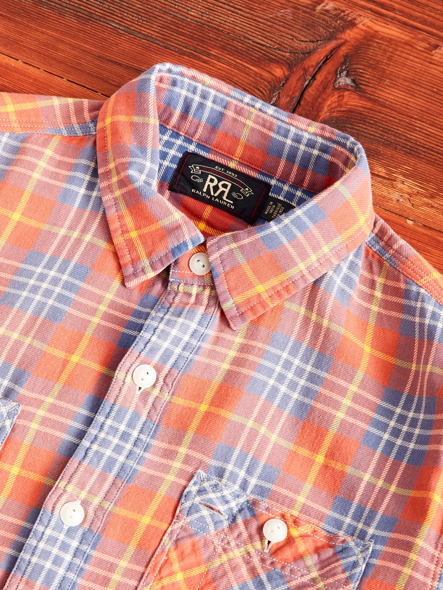 Farrell Work Shirt in Red/Blue - Image 3
