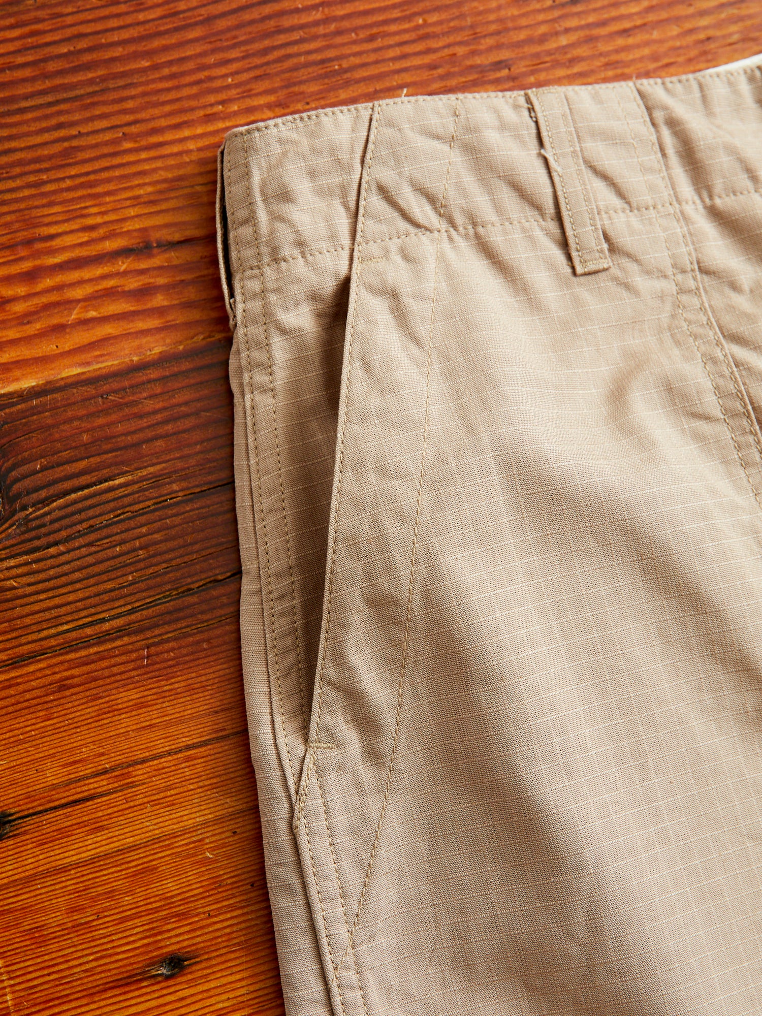 Fatigue Pants in Khaki Cotton Ripstop - Image 4