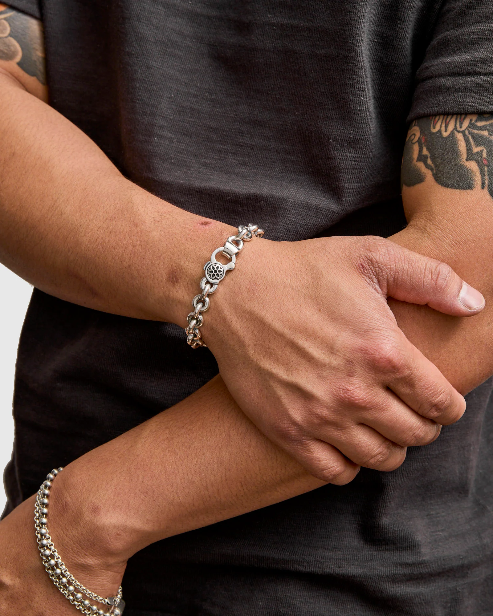 Fin Link Bracelet Size A in Sterling Silver - Image 2