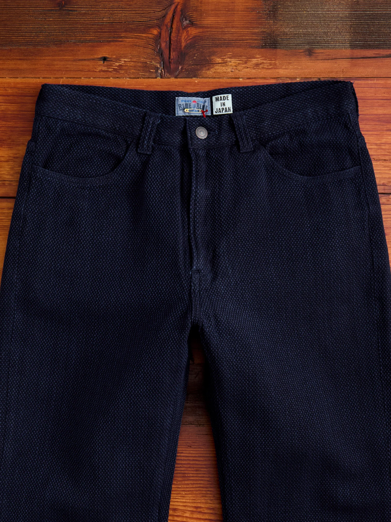 Fine Sashiko Hand Dyed 5-Pocket Pants in Indigo - Image 3
