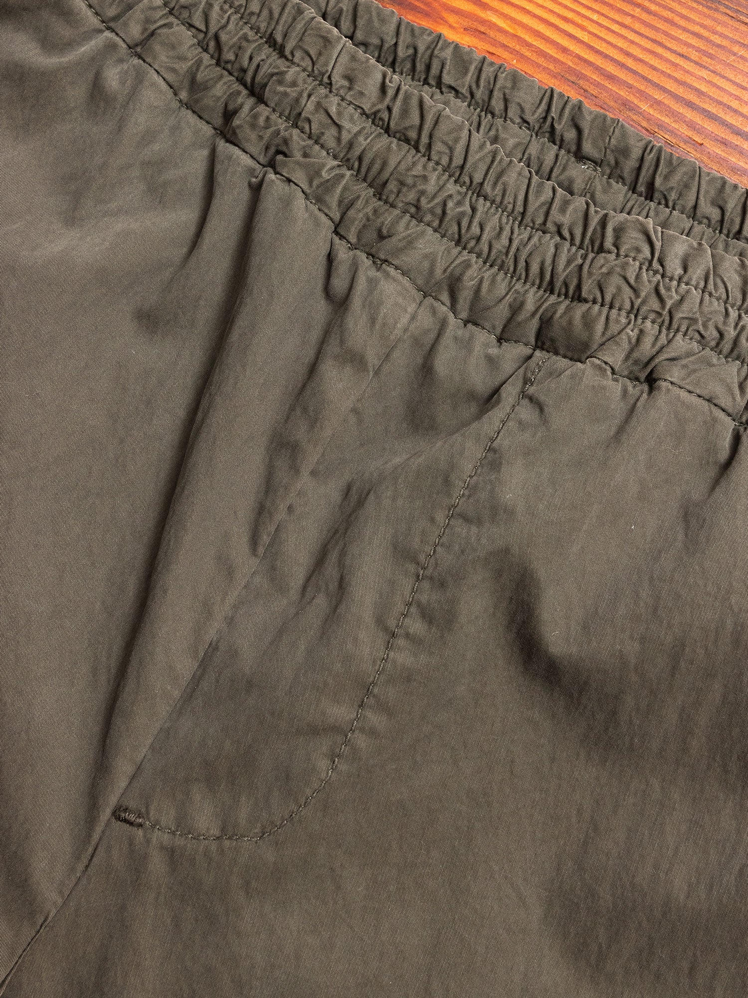 Garment Dyed Cargo Trousers in Army Green - Image 5