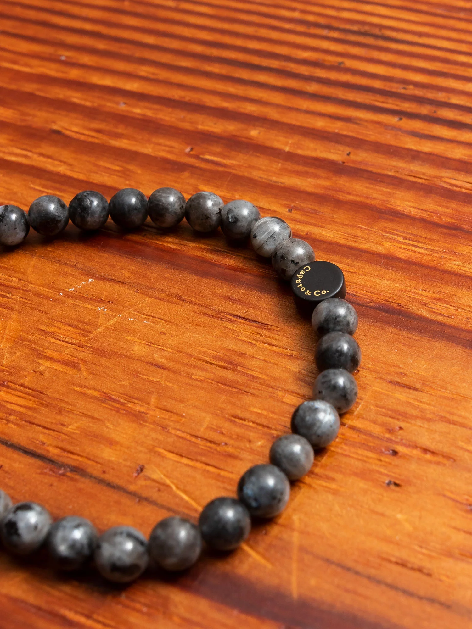 Gemstone Stretch Bracelet in Black Labradorite - Image 2