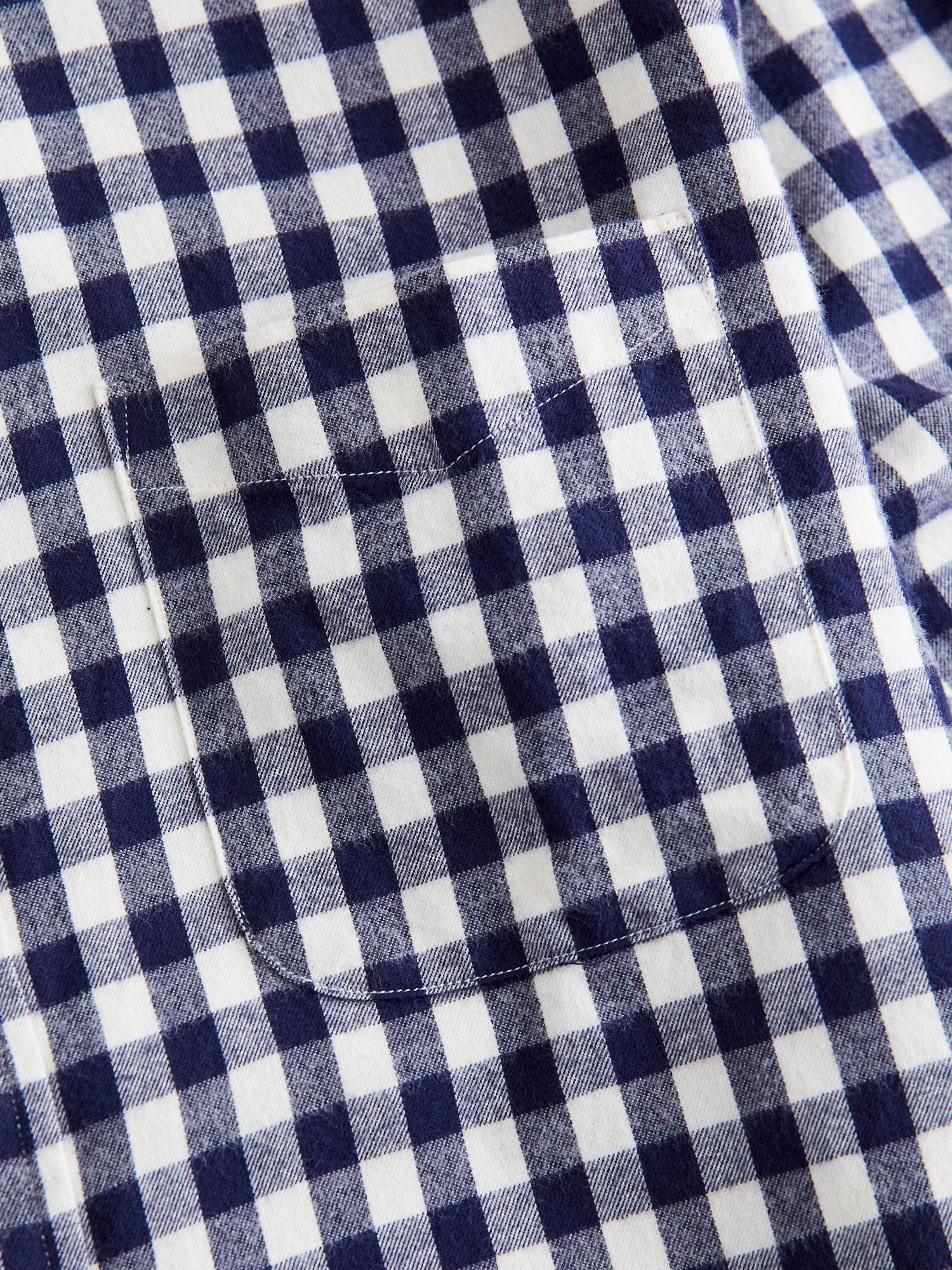 Gingham Check Button-Down Shirt in Navy - Image 4