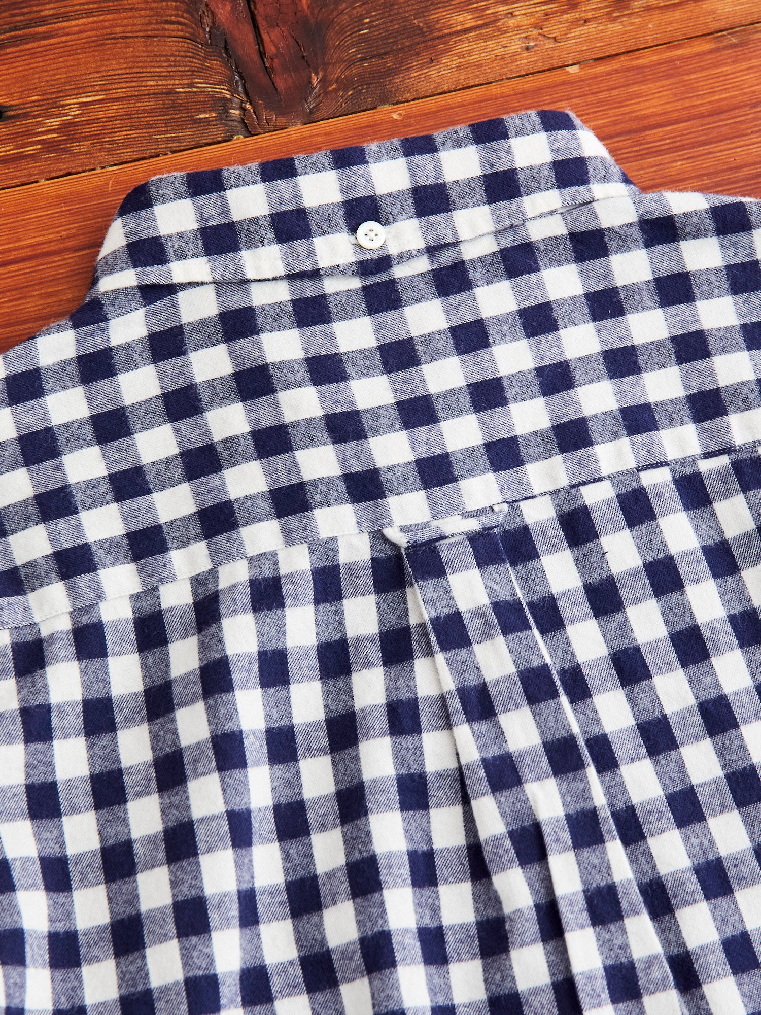 Gingham Check Button-Down Shirt in Navy - Image 9