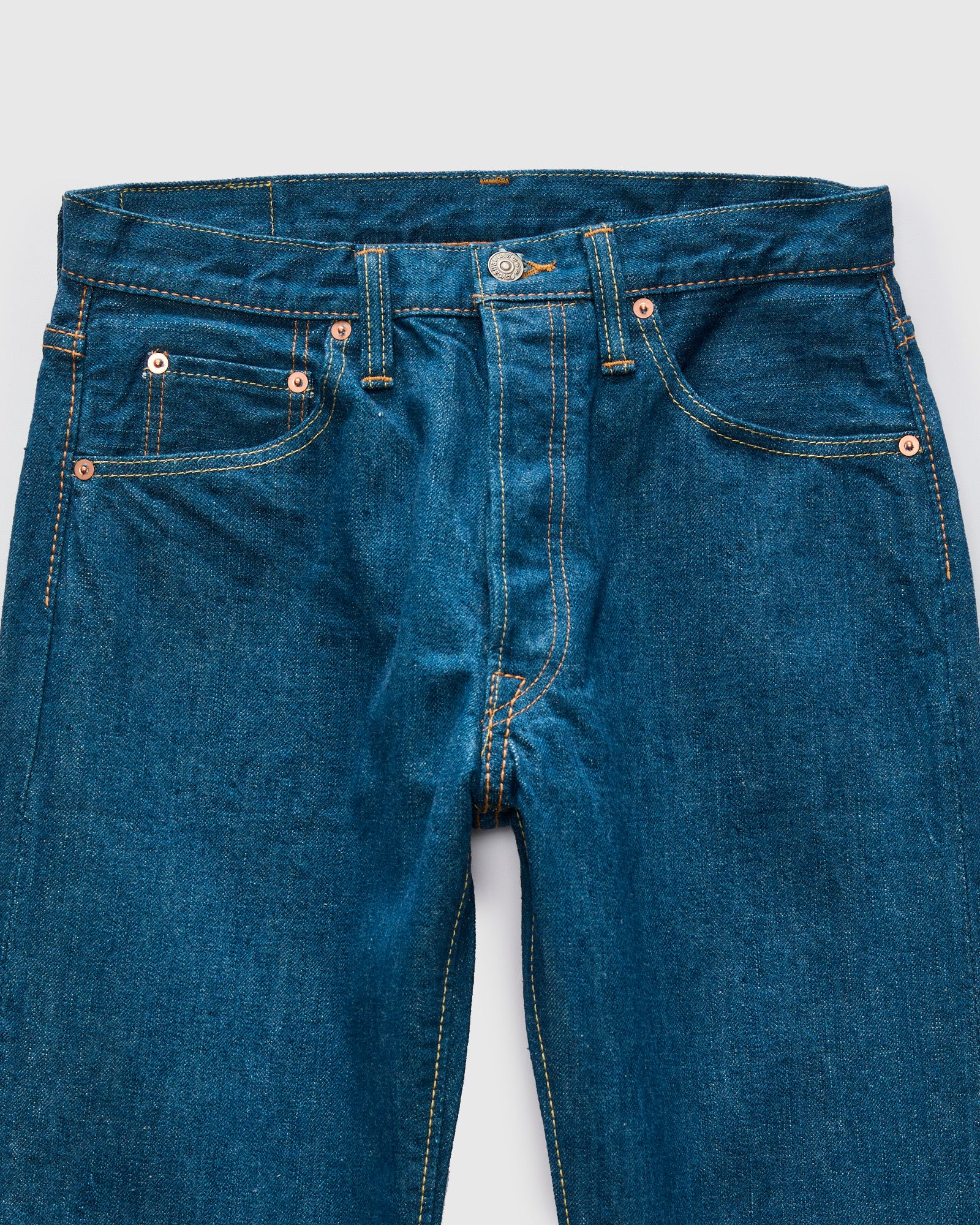 GRE-003 14oz Rinsed Selvedge Denim - Regular Straight Fit - Image 5