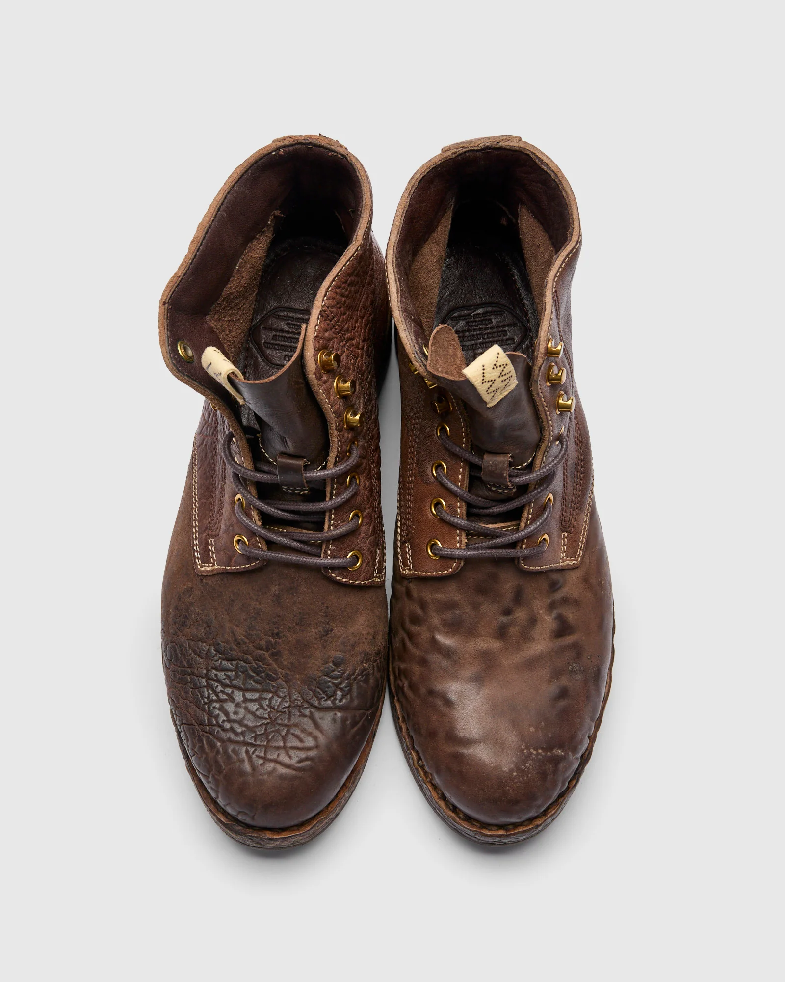 Damaged Virgil Boots-Folk in Dark Brown Horsehide - Image 6