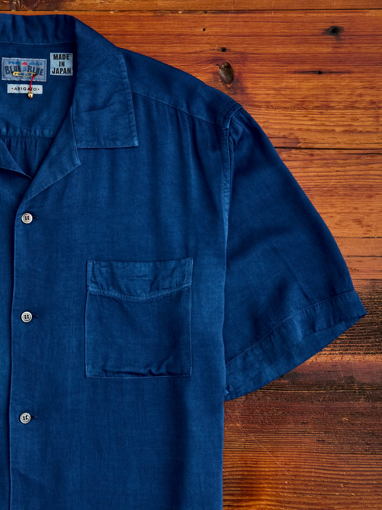 Hand-Dyed Short Sleeve Shirt in Indigo - Image 5