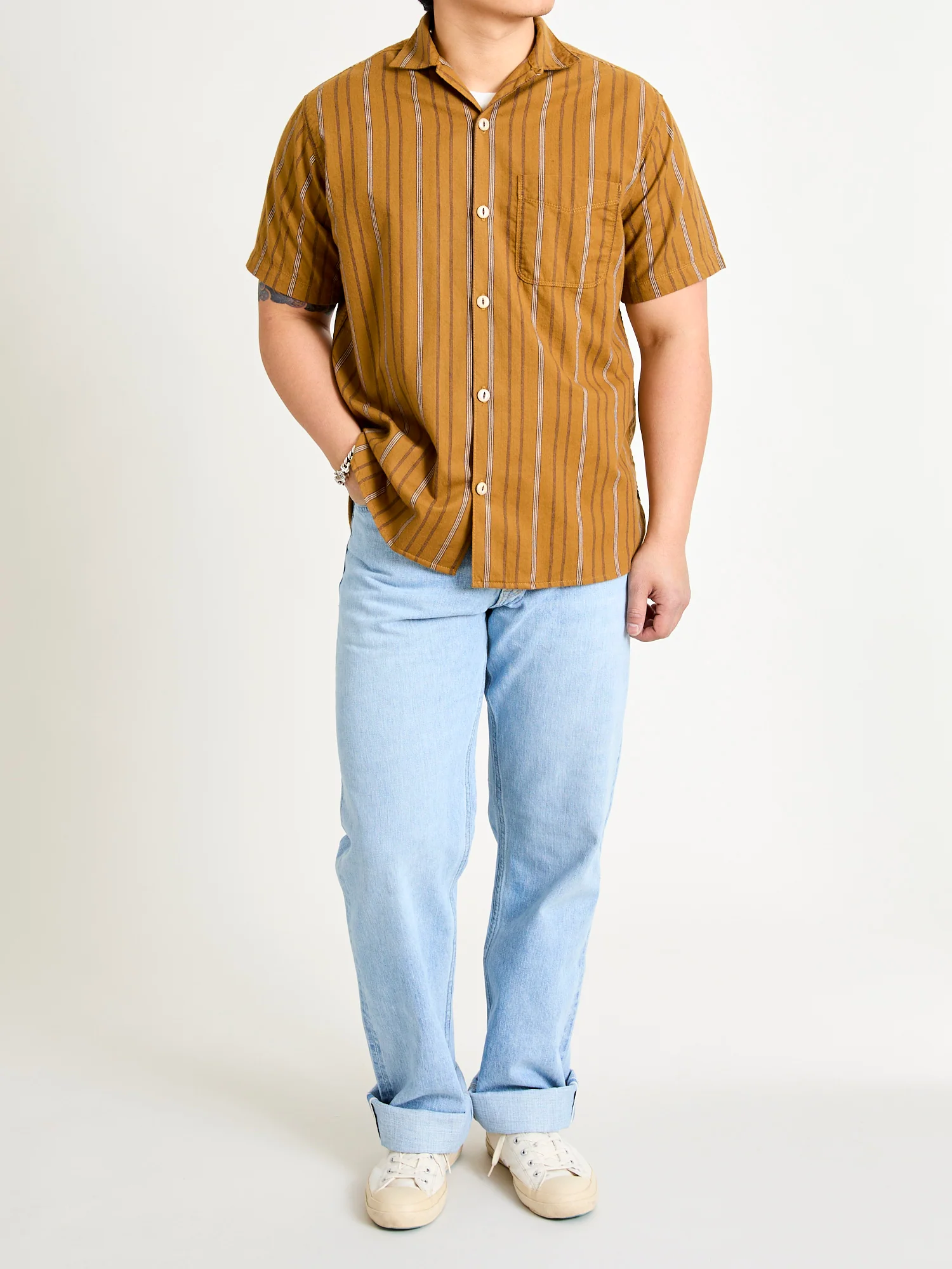 Hawaiian Button-Up Shirt in Lantern Stripe - Image 11