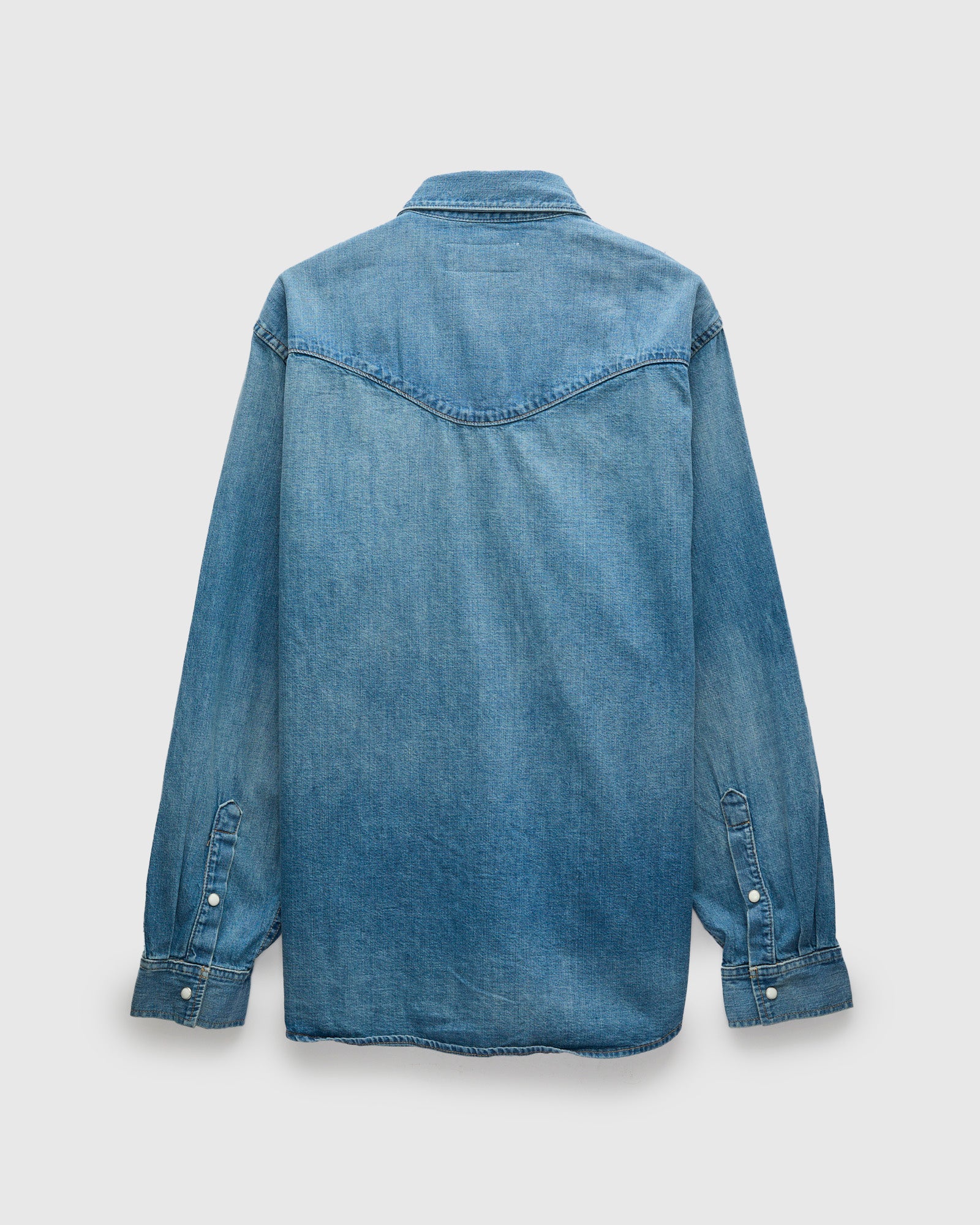 Hayes Pearl Snap Shirt in Washed Indigo - Image 2