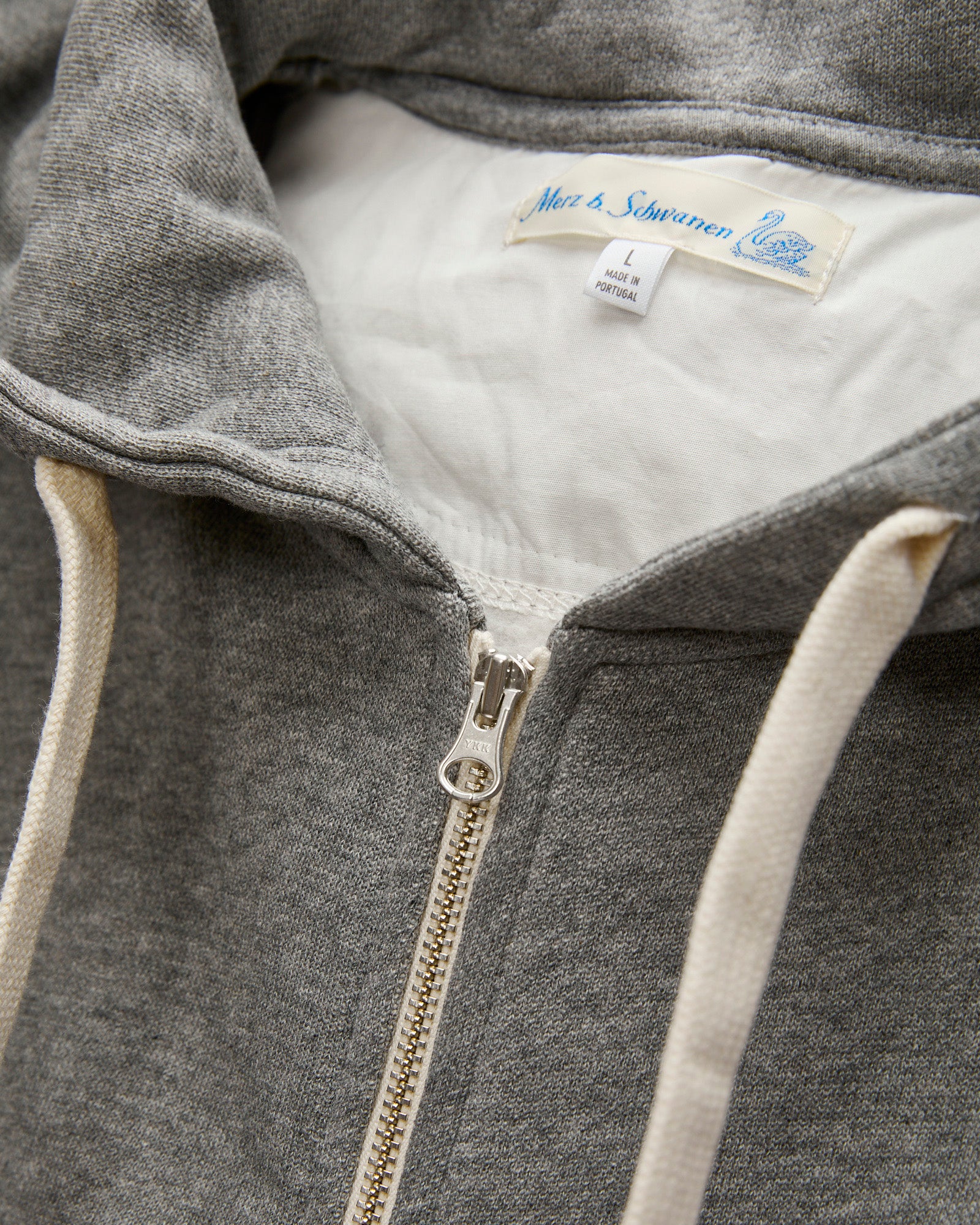 HDJKT02 "Good Basics" Organic Cotton Zip Hoodie in Grey Melange - Image 4