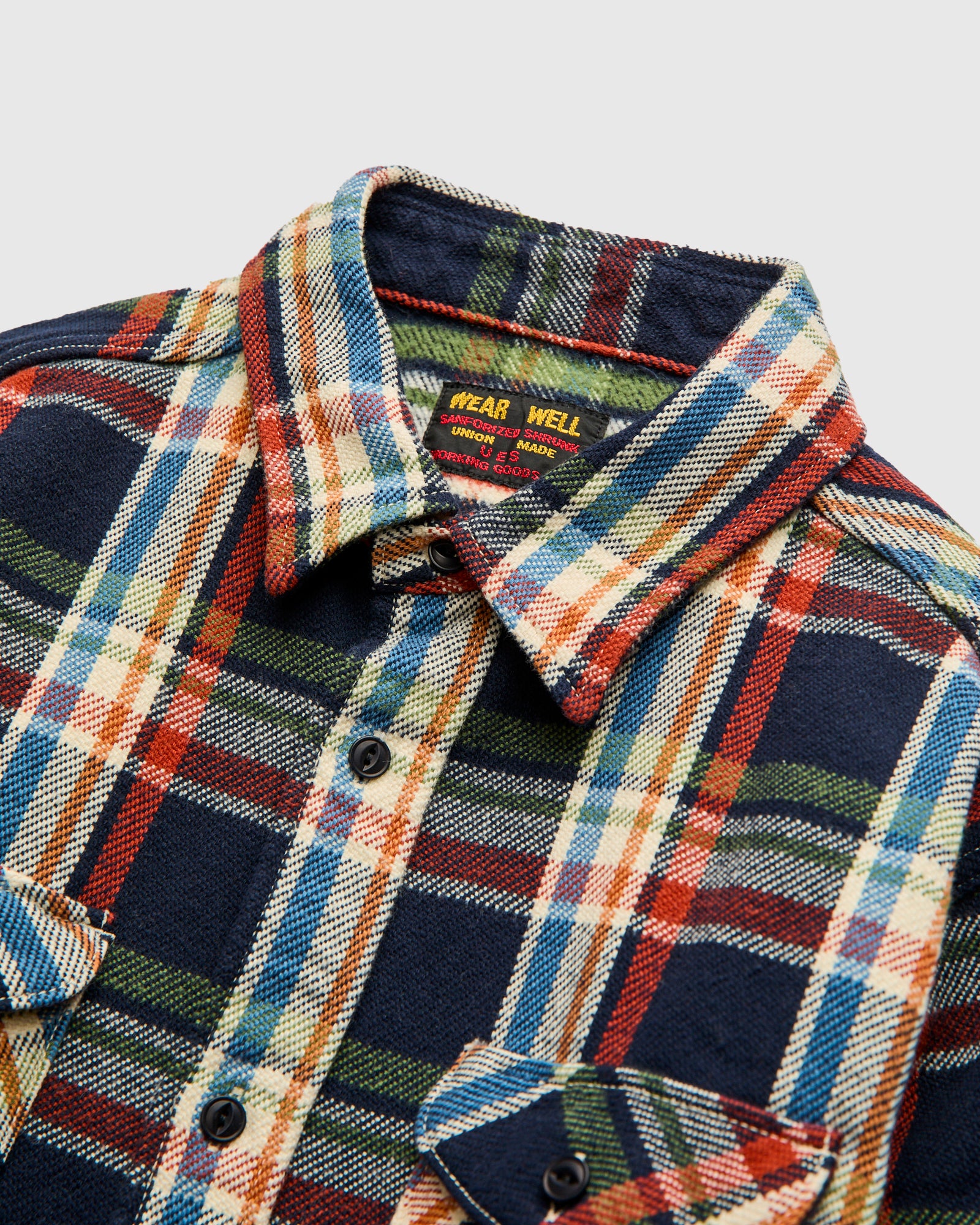 Heavy Flannel Shirt in Navy - Image 3