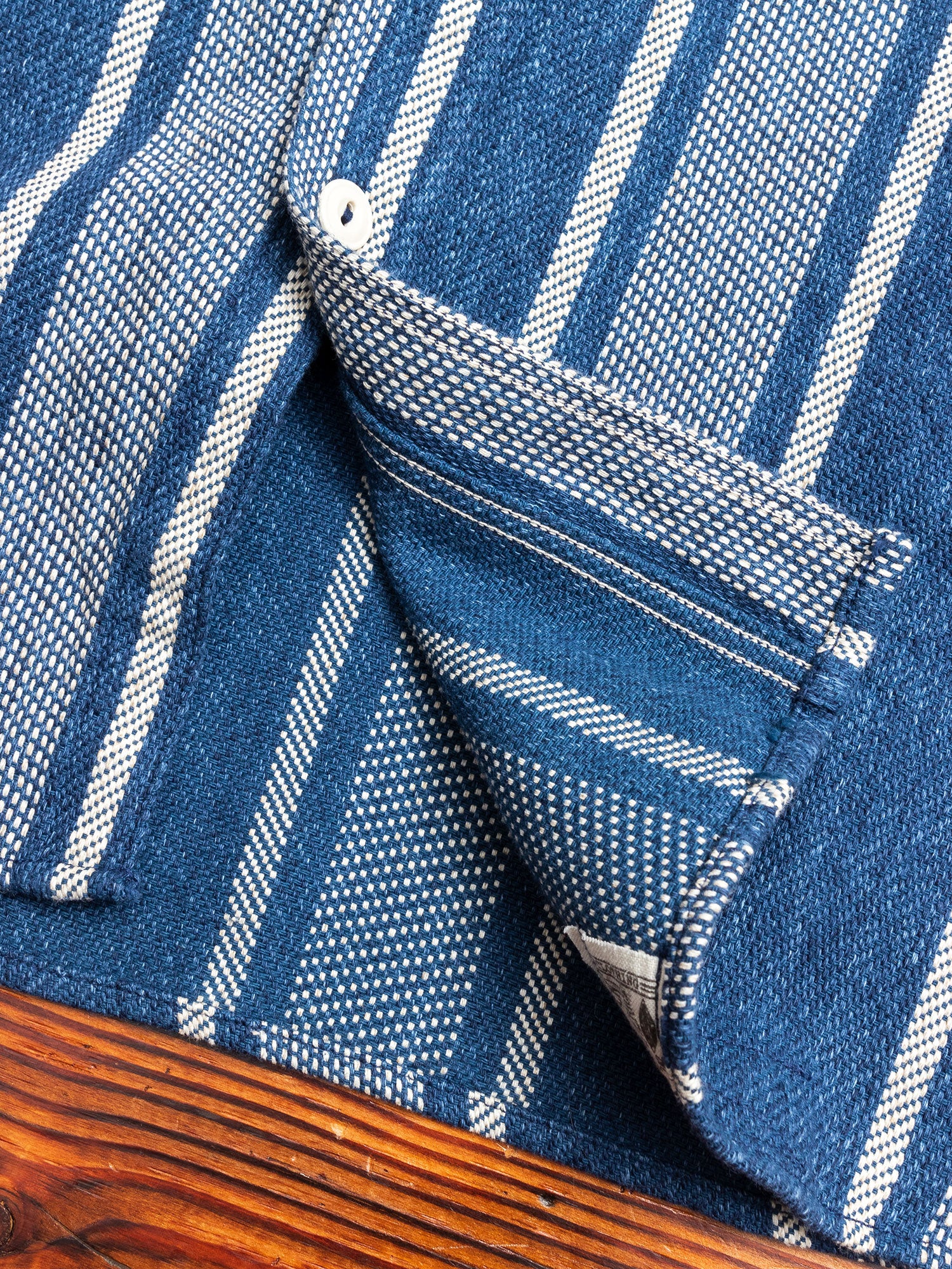 Heavy Flannel Work Shirt in Navy - Image 7