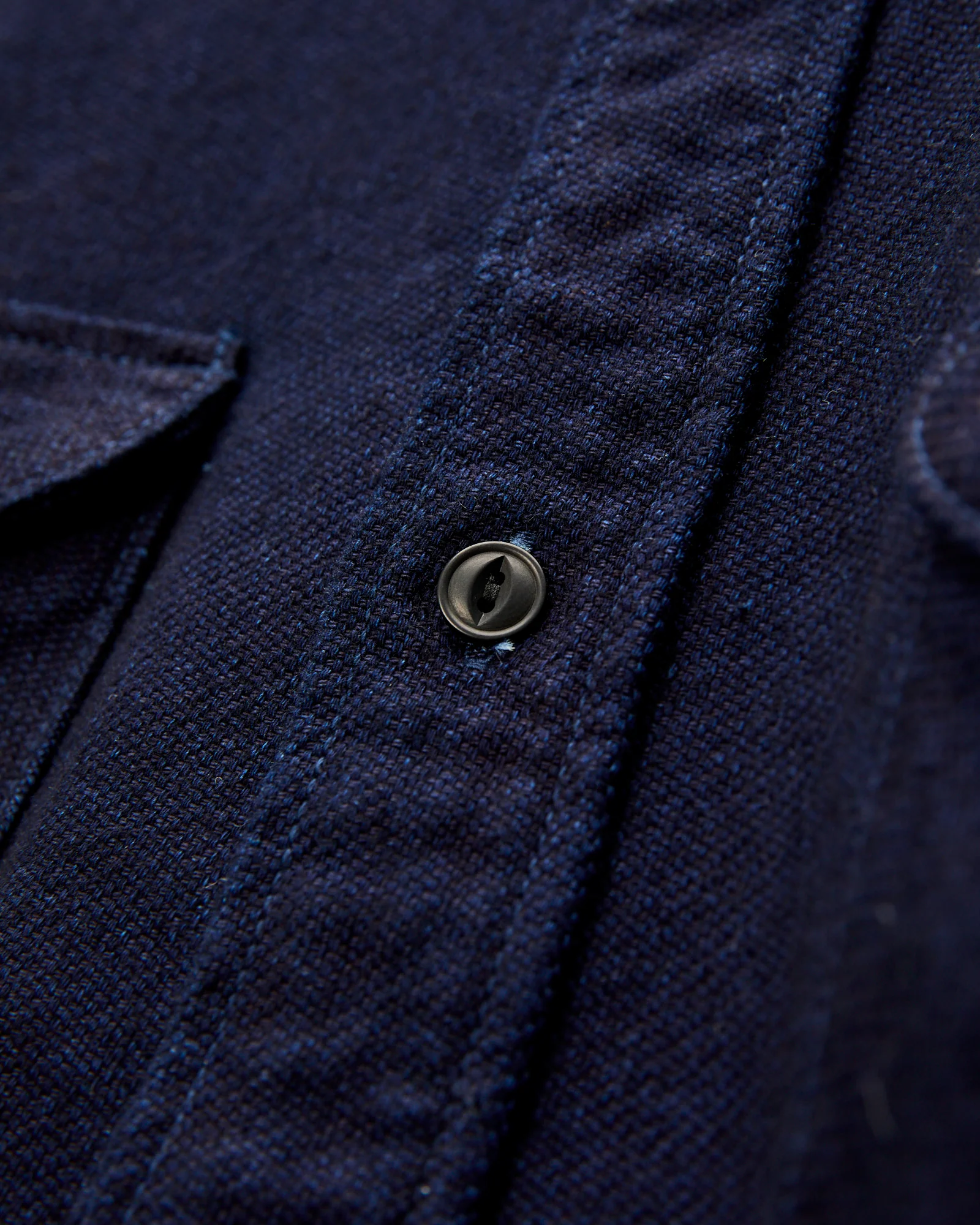 Heavy Selvedge Flannel Shirt in Solid Indigo - Image 4
