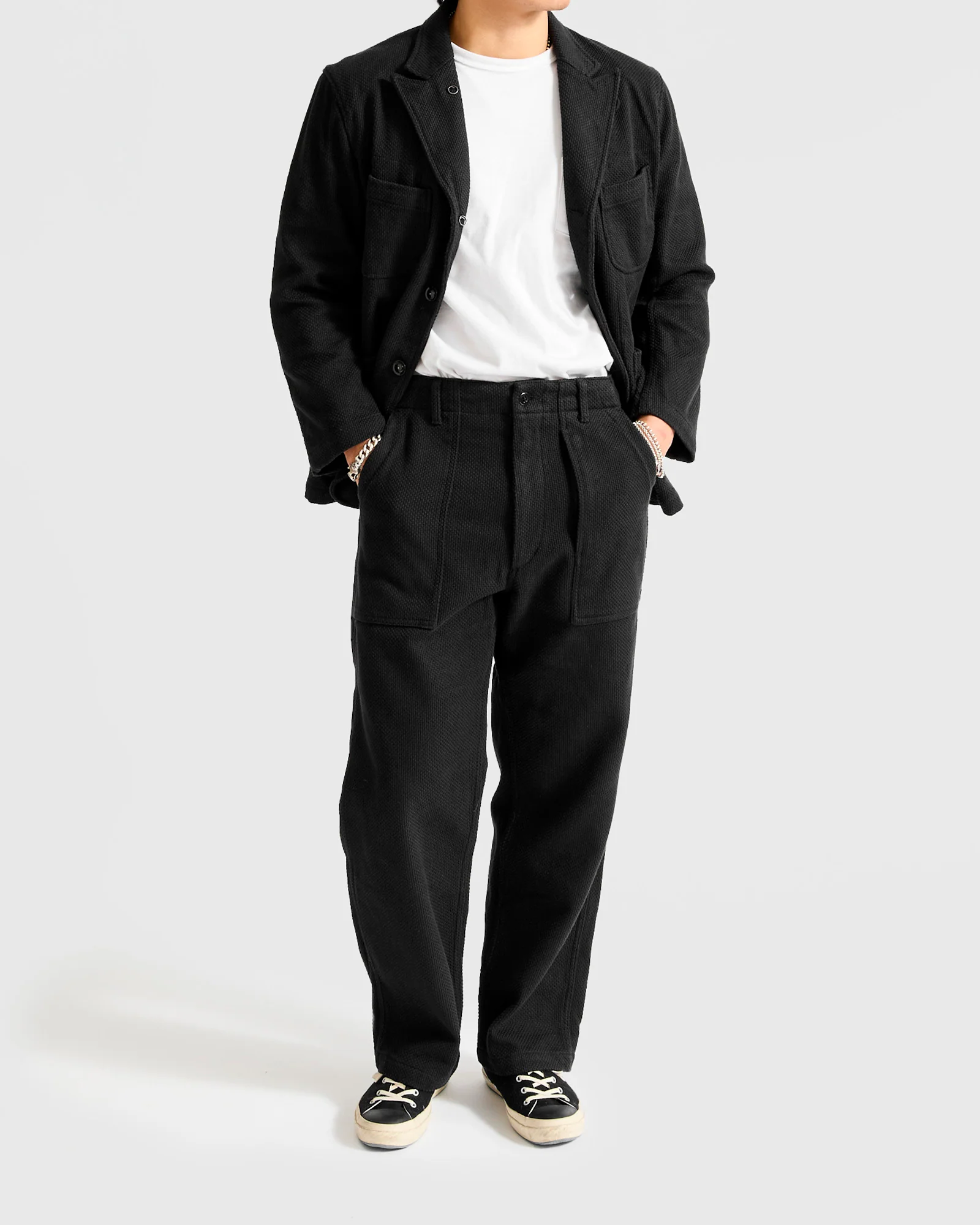 "No-Gi" Bedford Jacket in Black Heavyweight Sashiko - Image 8