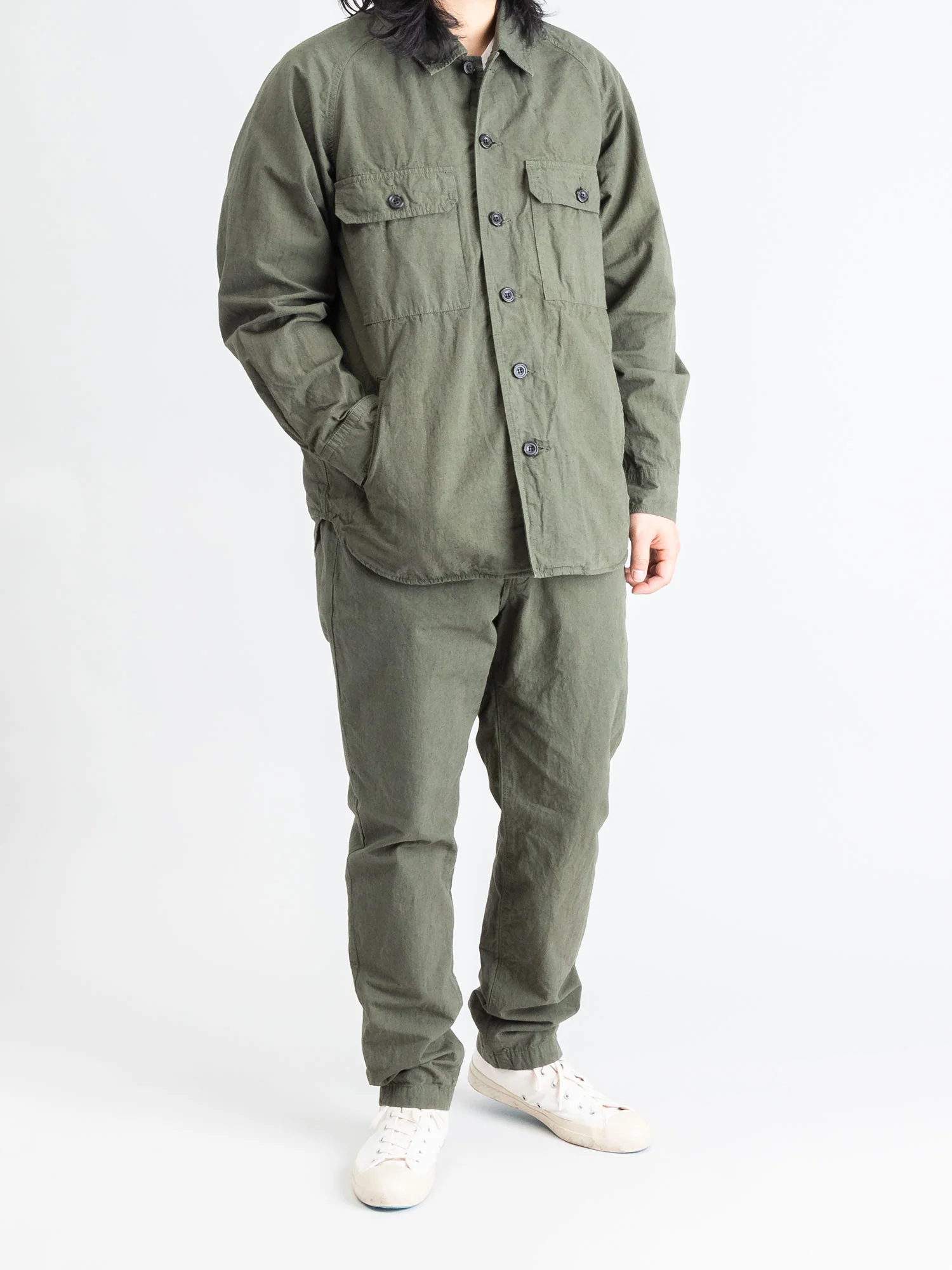 Hemp Shirt Jacket in Khaki - Image 10