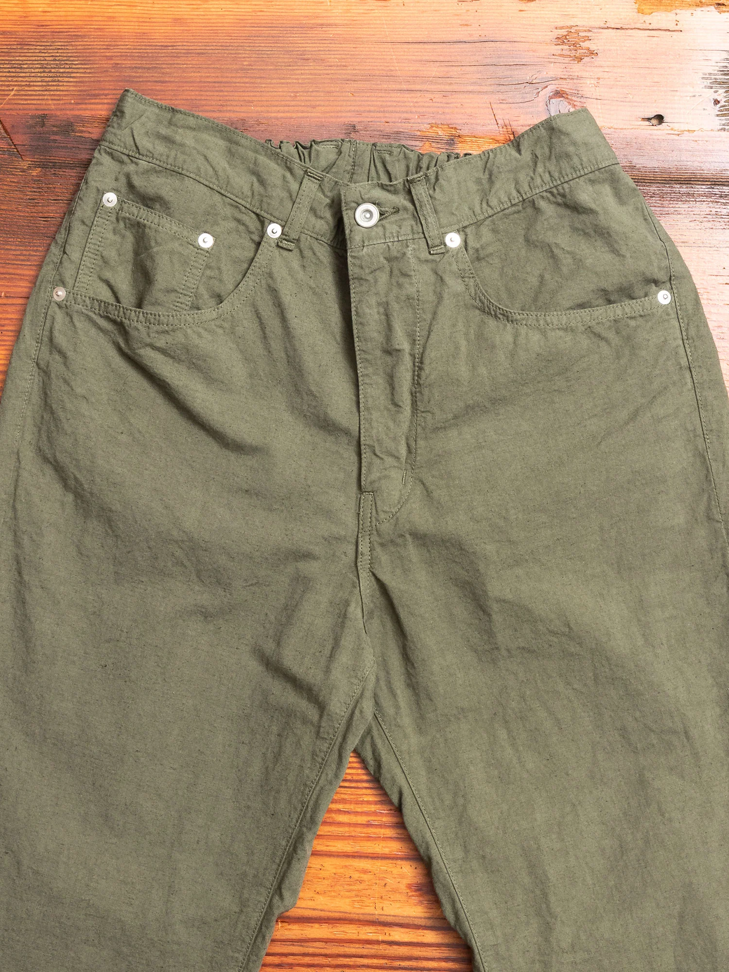 Hemp Tapered Pants in Khaki - Image 4