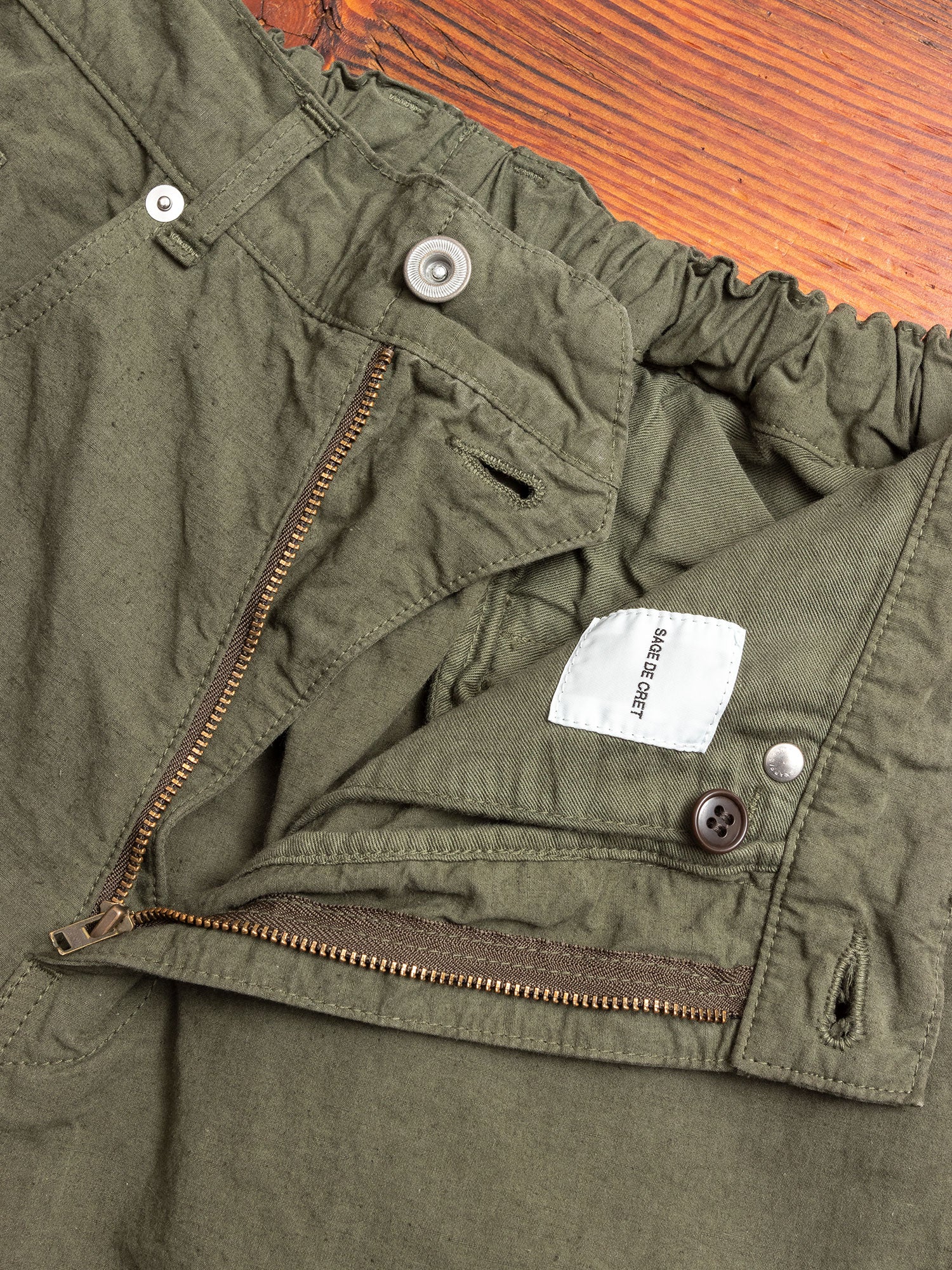 Hemp Tapered Pants in Khaki - Image 6
