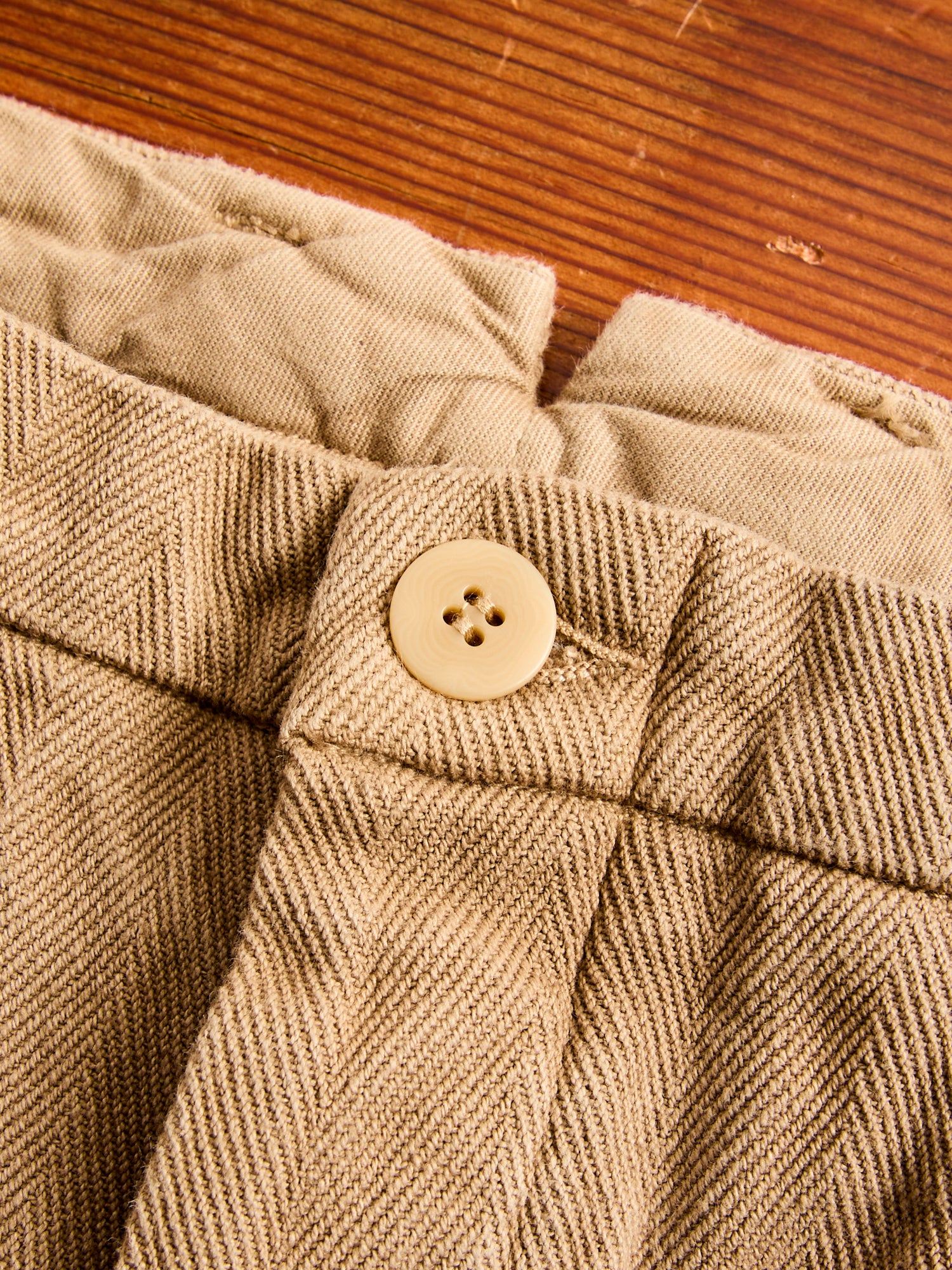 Herringbone 2Tuck Pants in Coffee - Image 5
