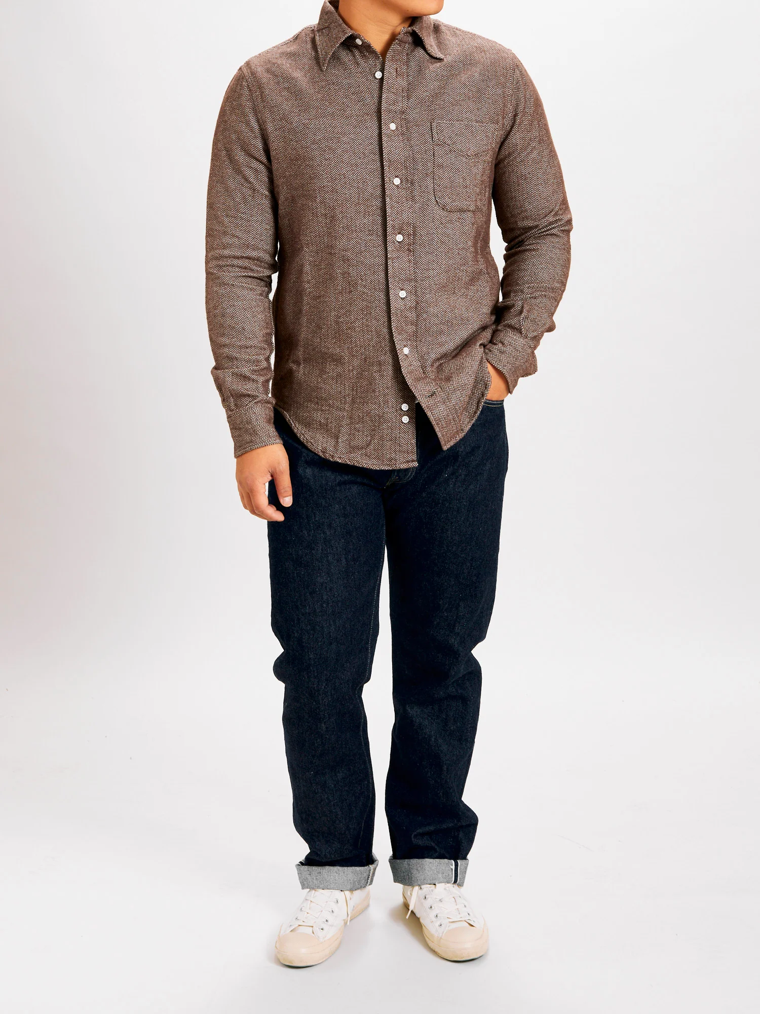 Herringbone Flannel in Brown - Image 9
