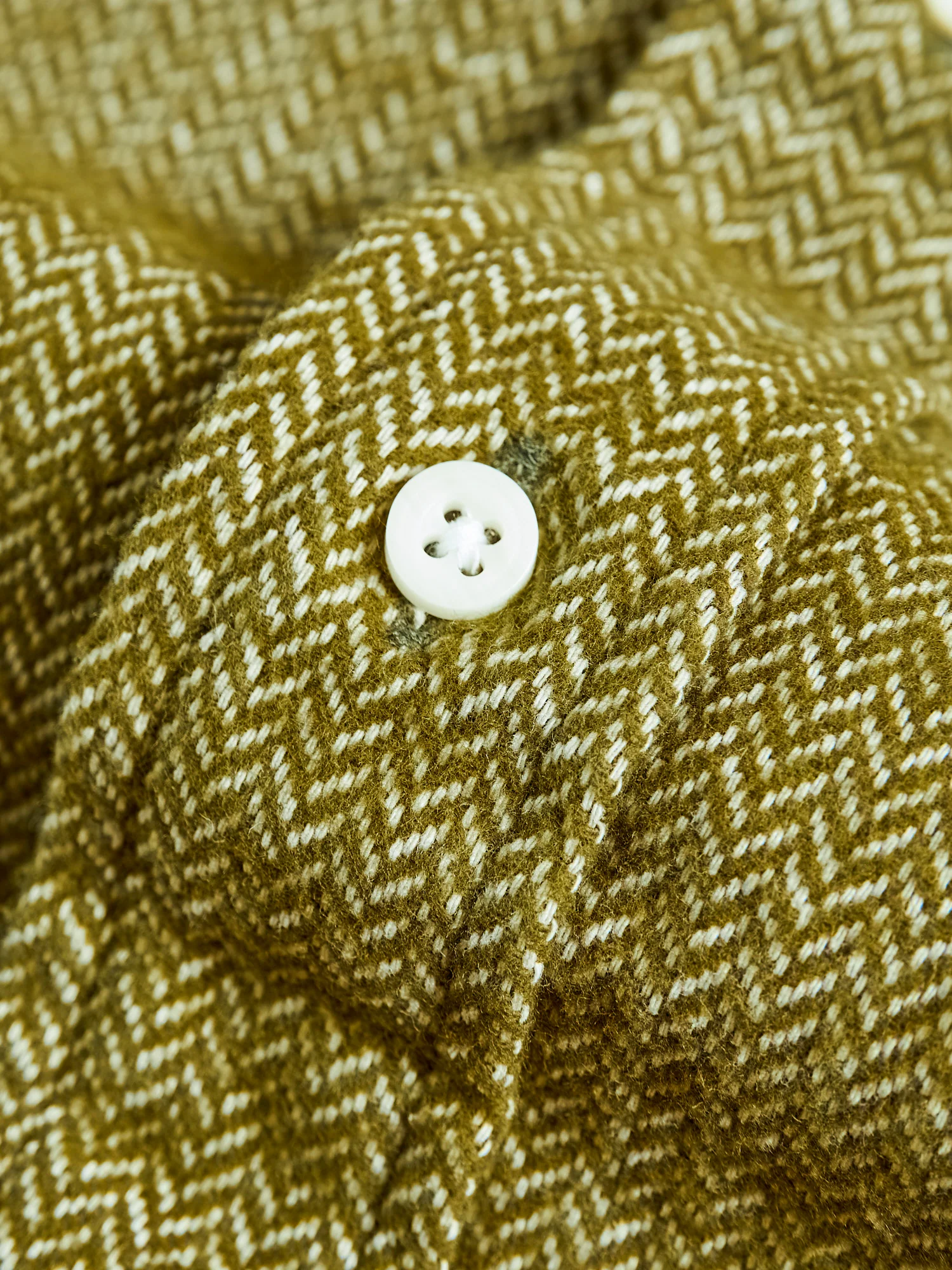 Herringbone Flannel in Olive - Image 6