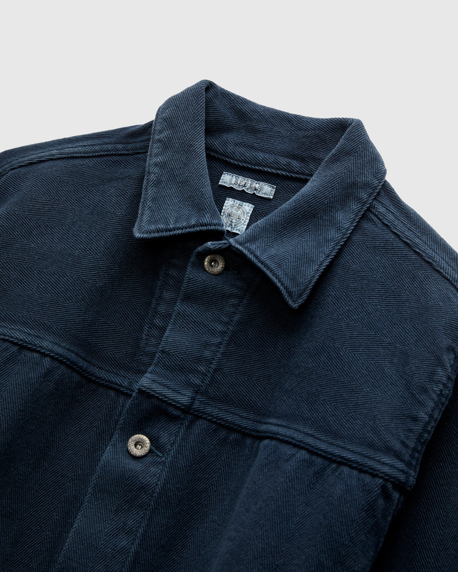 Herringbone Trucker Jacket in Logwood - Image 4