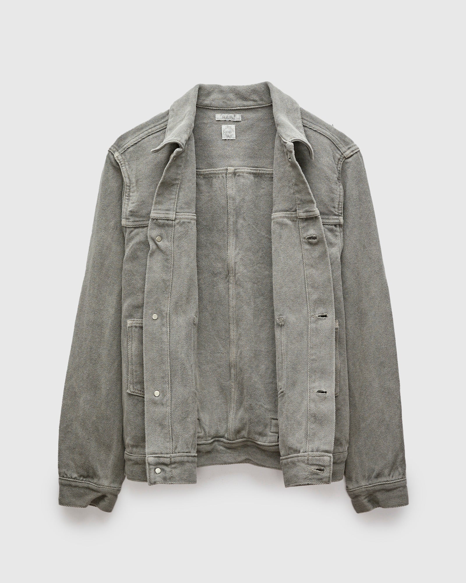 Herringbone Trucker Jacket in Sumi Ink - Image 2