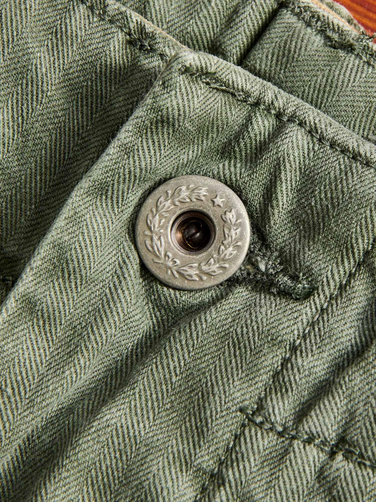 Herringbone Twill Field Pants in Washed Olive - Image 5