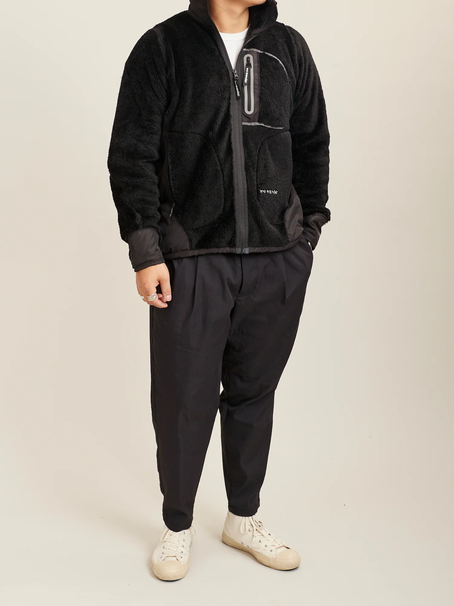 High Loft Fleece Jacket in Black - Image 15