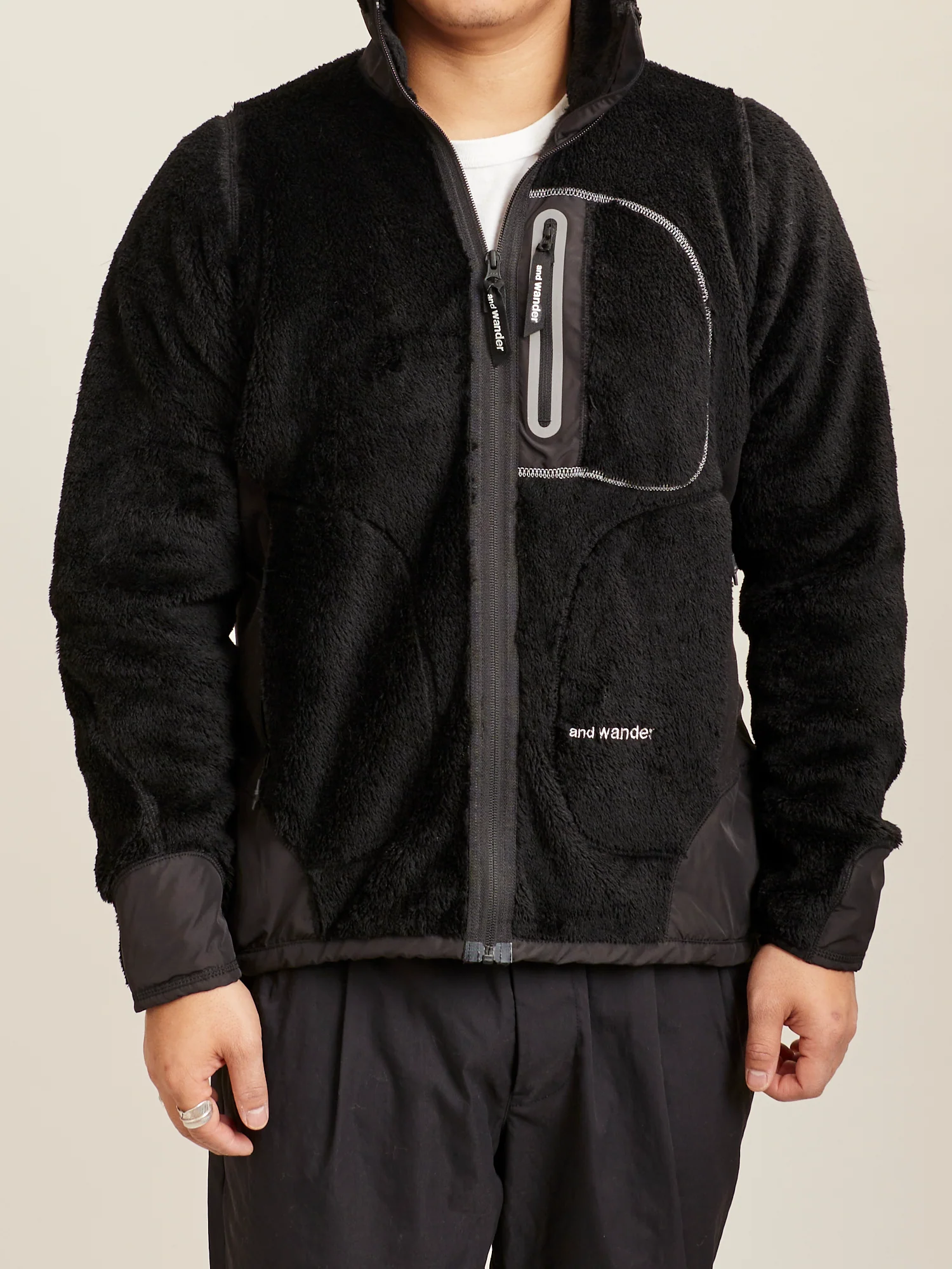 High Loft Fleece Jacket in Black - Image 2