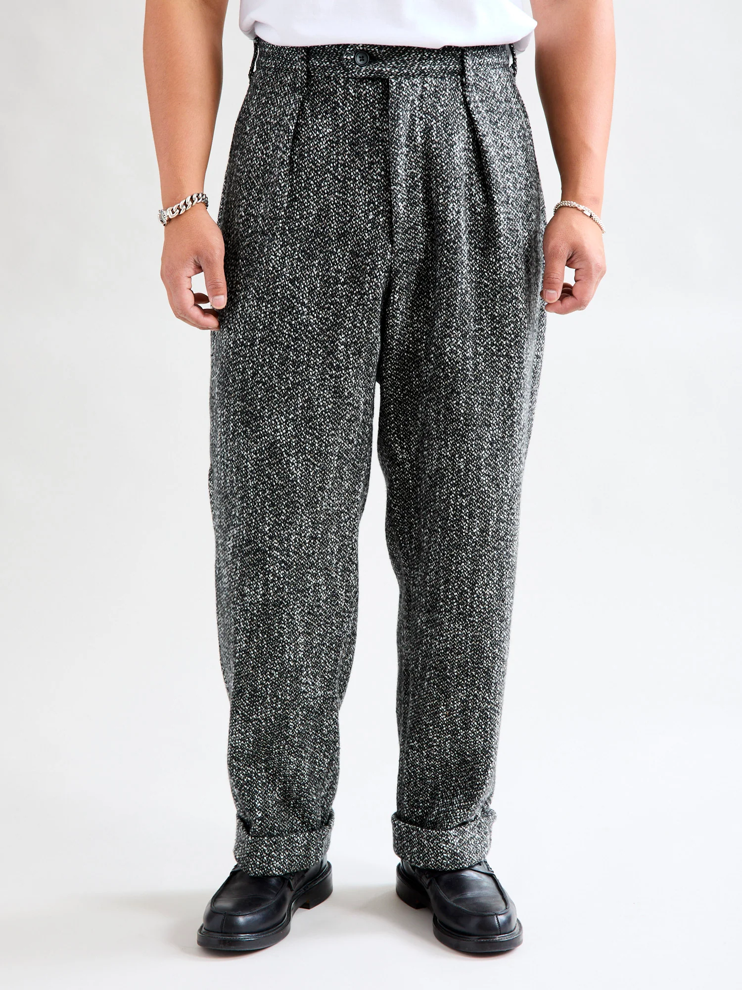 Homespun Carlyle Pants in Brown Black Wool - Image 2
