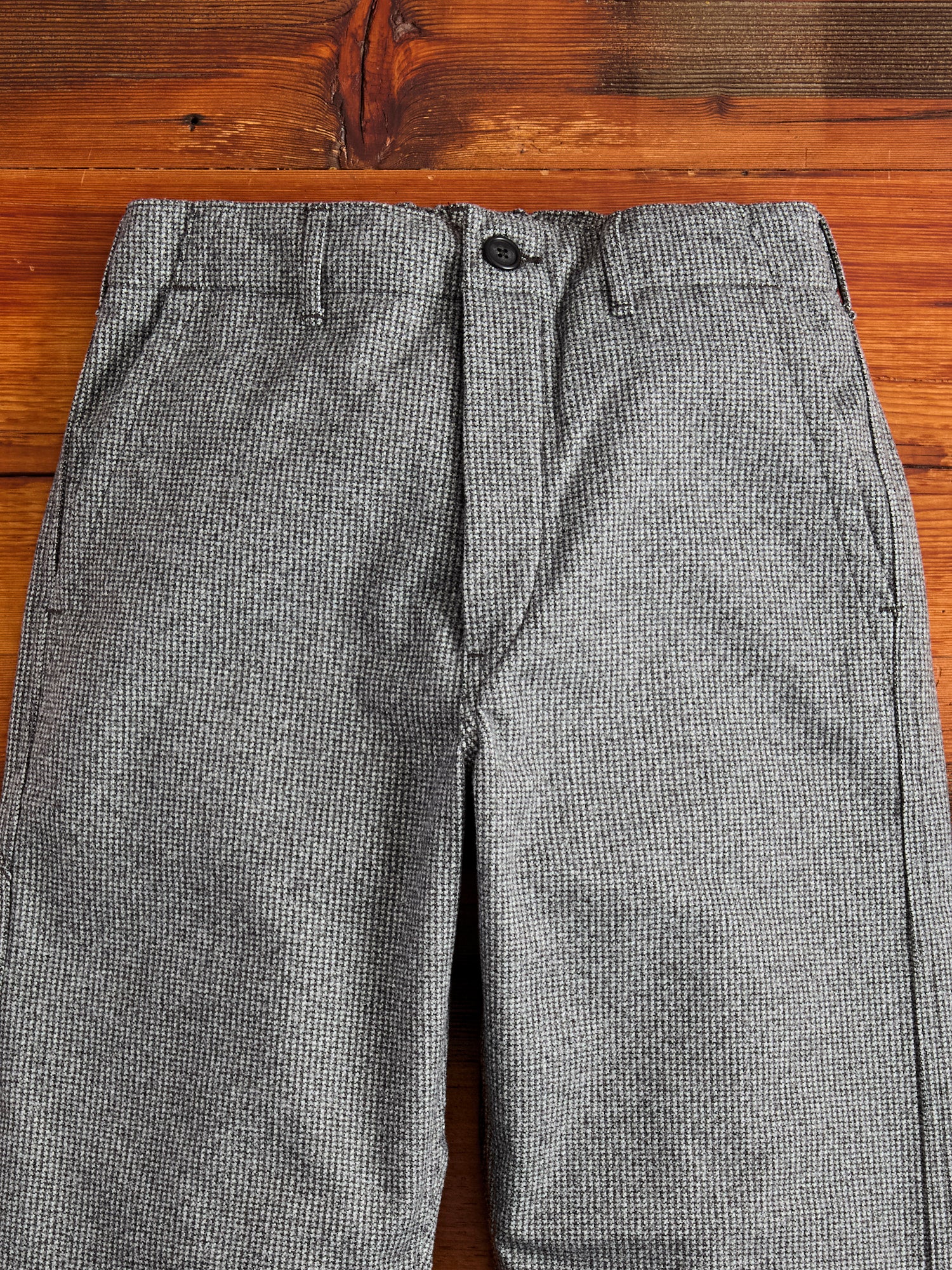 French Work Pants in Grey Houndstooth - Image 4