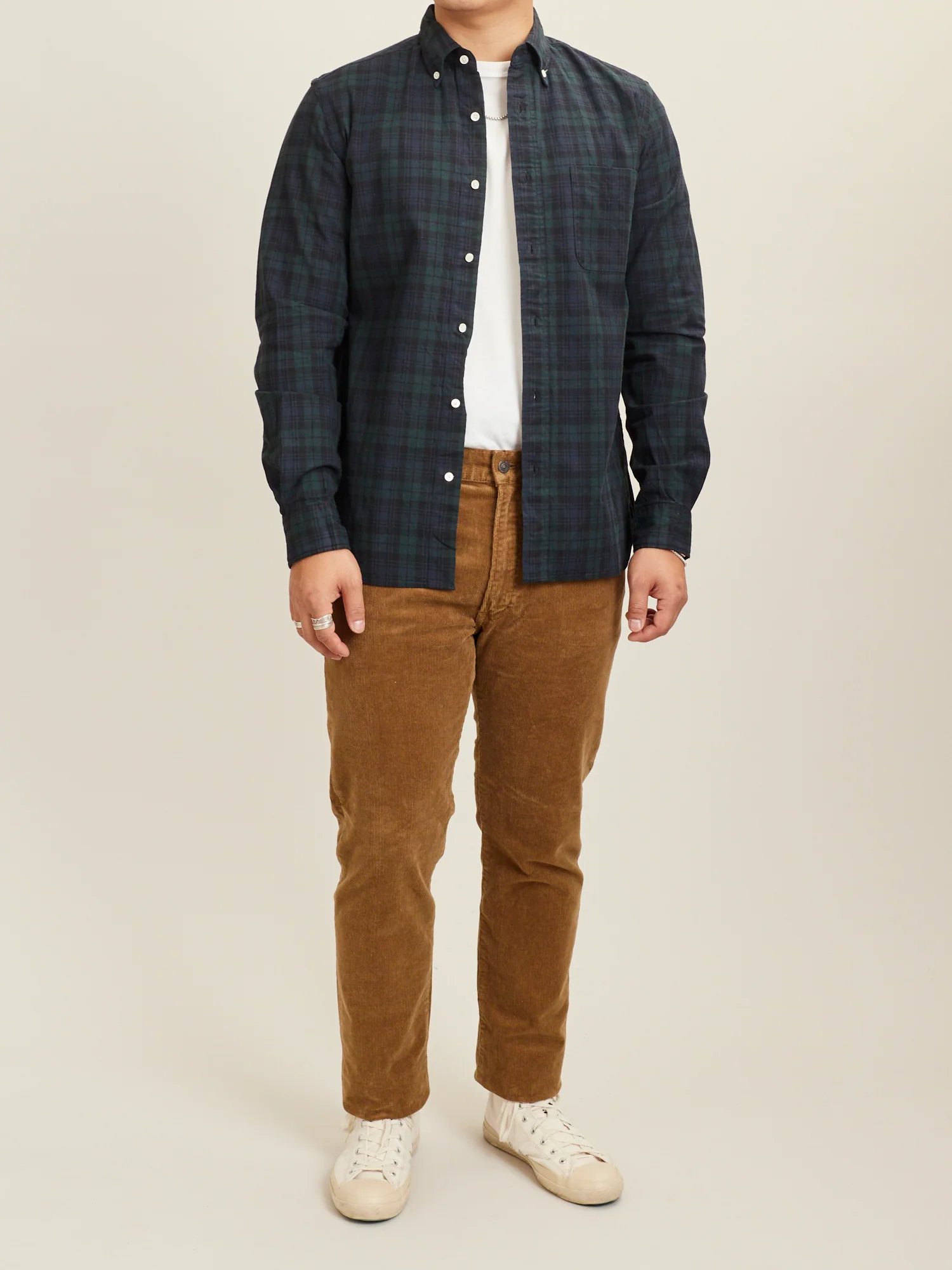 Indigo Check Button-Down Shirt in Blackwatch - Image 9
