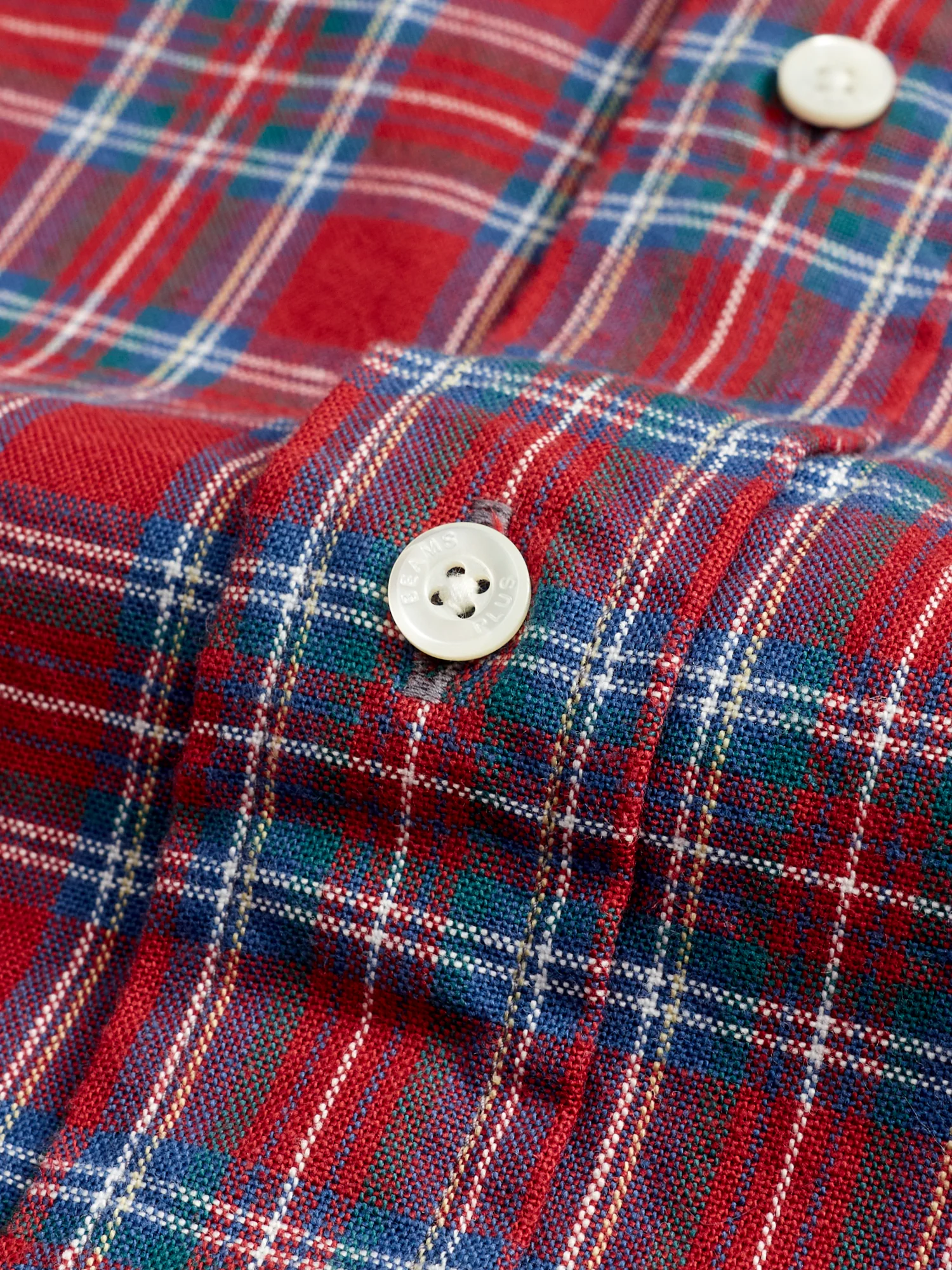 Indigo Check Button-Down Shirt in Red - Image 5