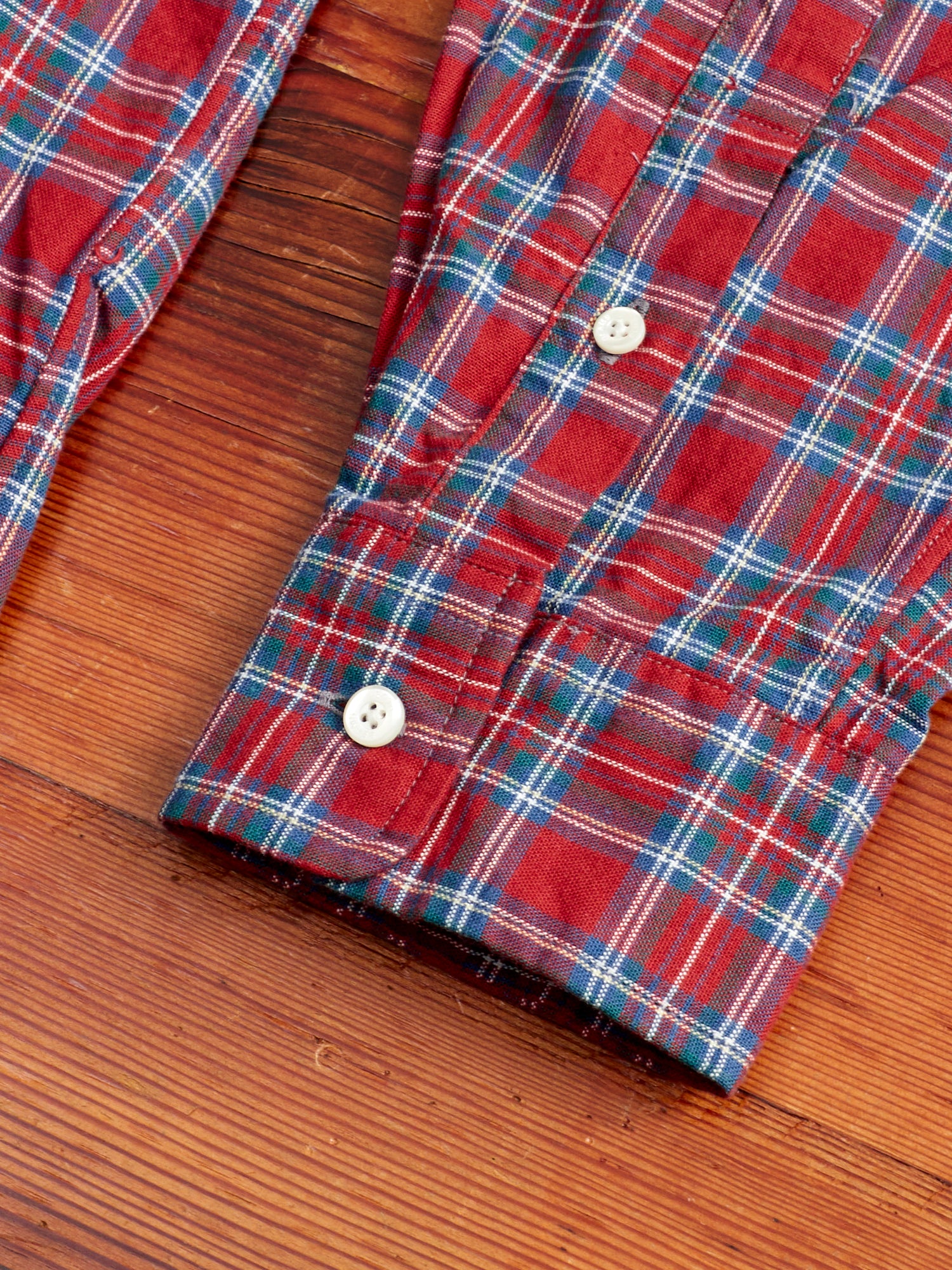 Indigo Check Button-Down Shirt in Red - Image 6