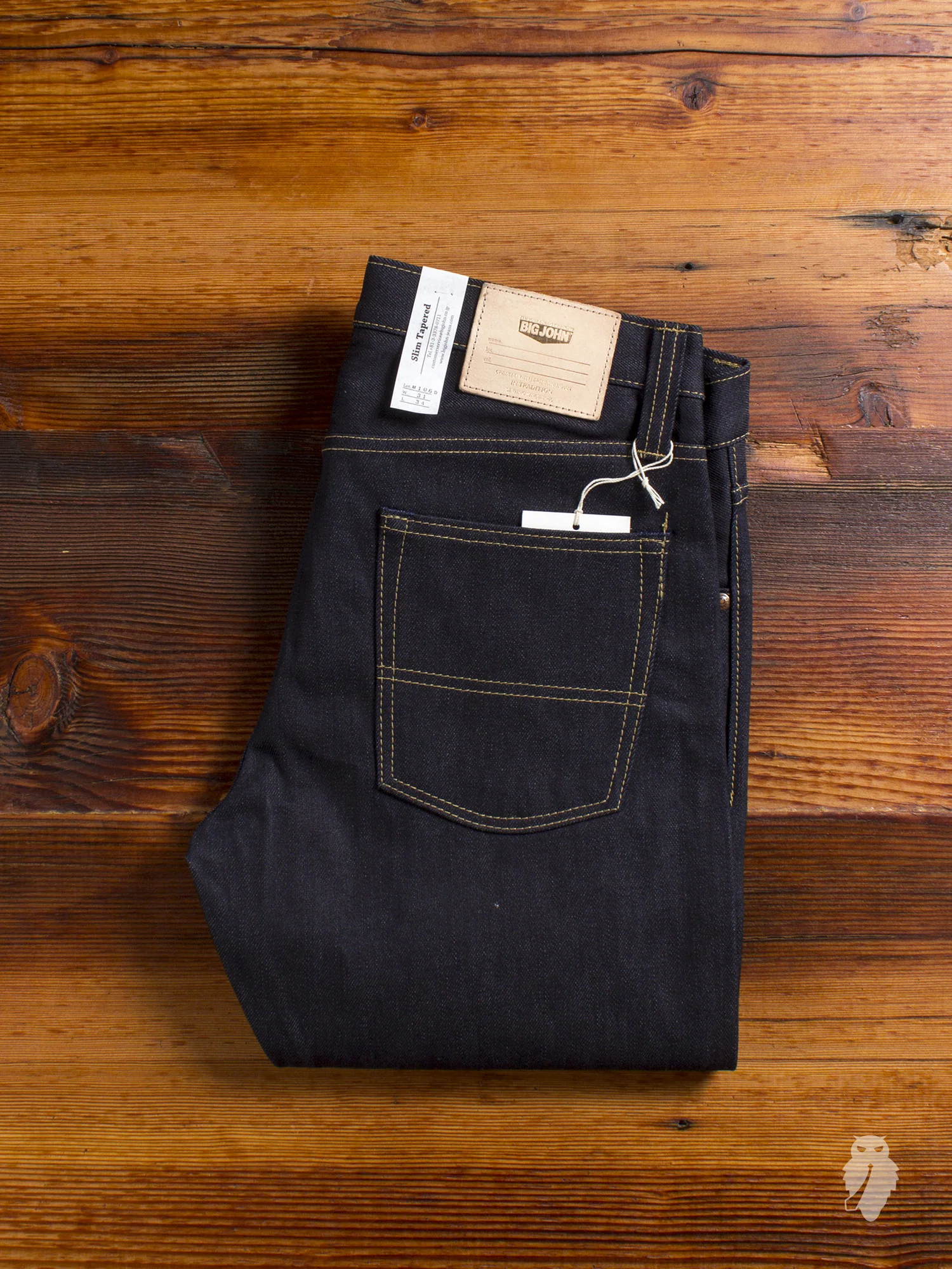 F002 "Indigo/Grey" 13oz Selvedge Denim - Slim Tapered Fit - Image 2
